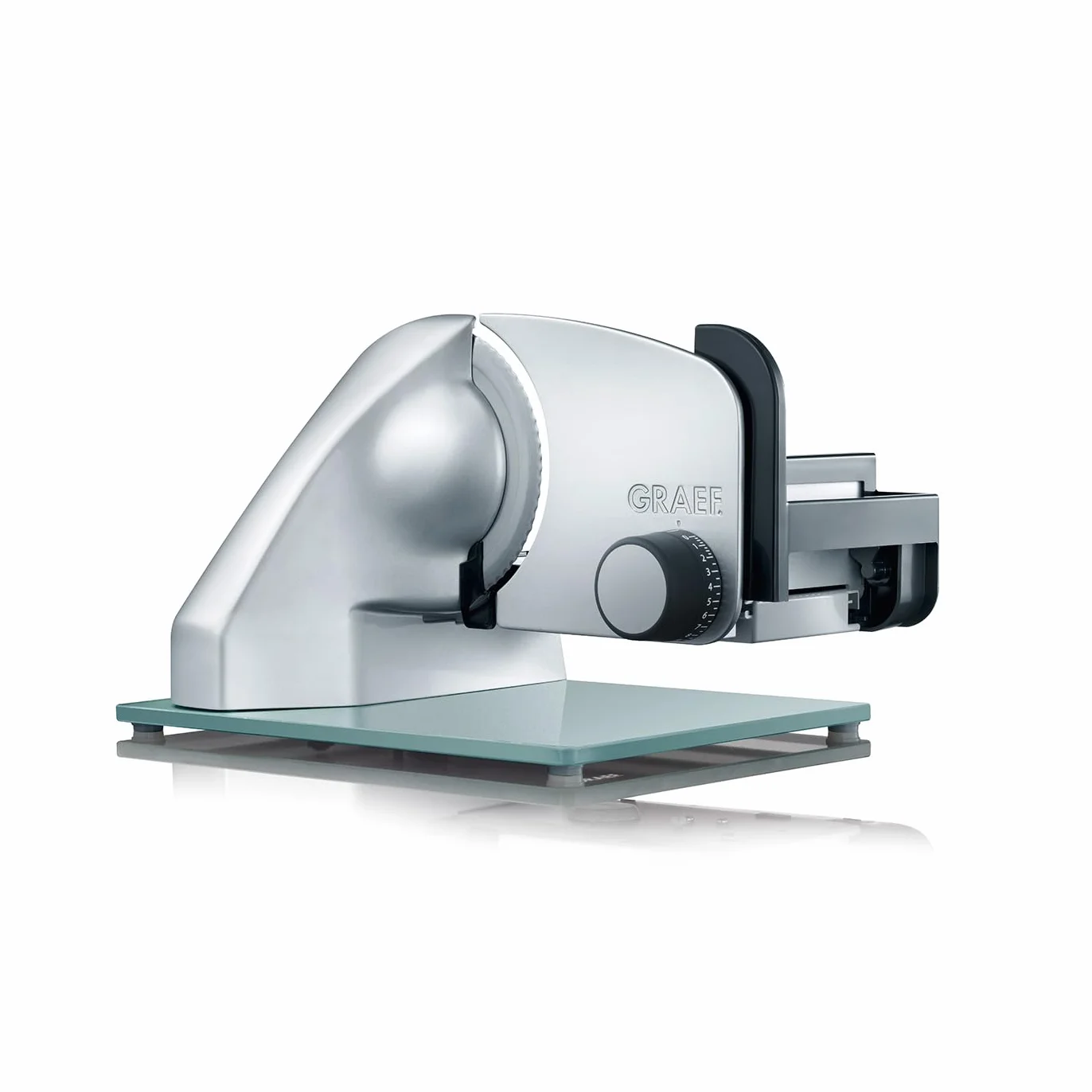 GRAEF Classic C20 - Trancheuse universelle électrique, fabriqué en Allemagne, entièrement en métal, lame ondulée en acier inoxydable Ø 170 mm, épaisseur de coupe 0-20 mm, machine à couper le pain