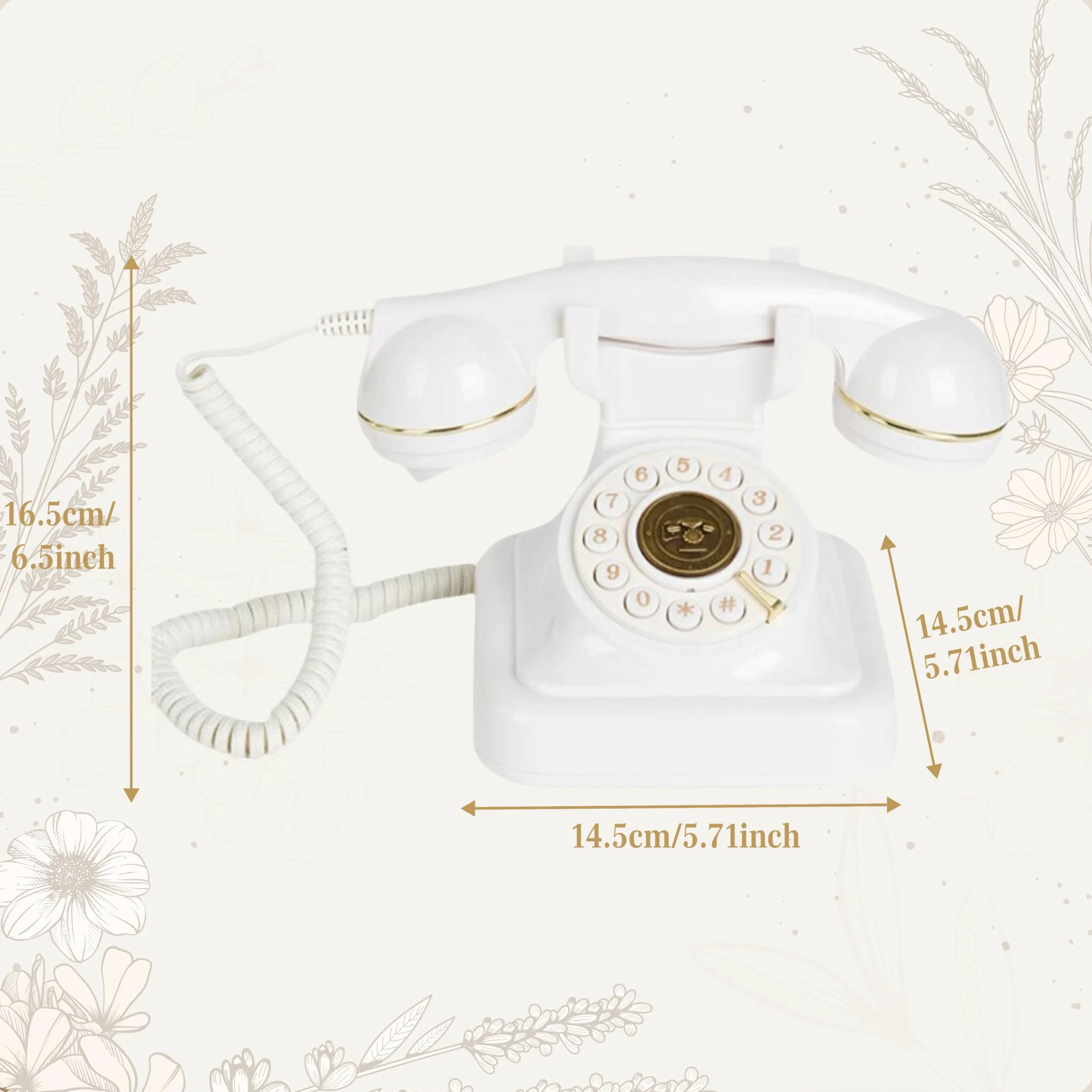 Livre Audio pour Mariage, téléphone au Design Vintage, enregistreur téléphonique, Laissant Un Message Vocal, téléphone Fixe pour Les Occasions, Téléphone de Livre d'or Audio de Mariage, Blanc
