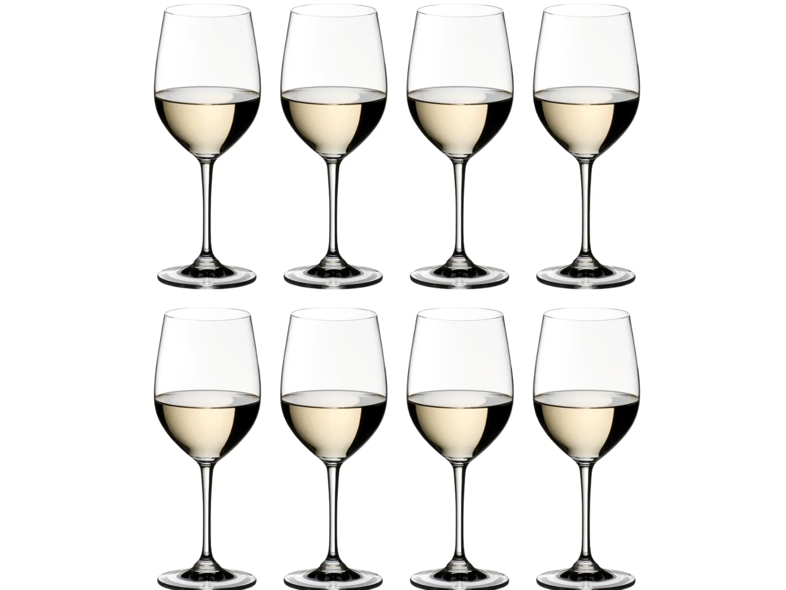 RIEDEL Lot de 8 verres à vin blanc pour vin blanc comme Chardonnay et Viognier, 350 ml, verre cristal Vinum 7416/05