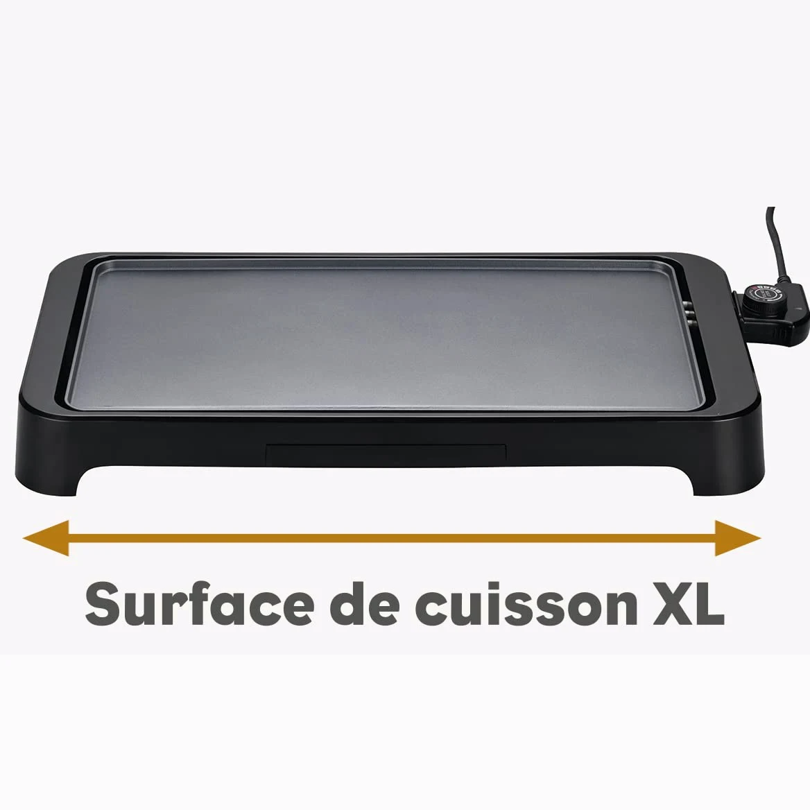 LITTLE BALANCE 8552 Easy Plancha 2000 XL, Plancha électrique 6-8 personnes, Surface de cuisson XXL, Tout type d'aliments, 2000 W, Noir