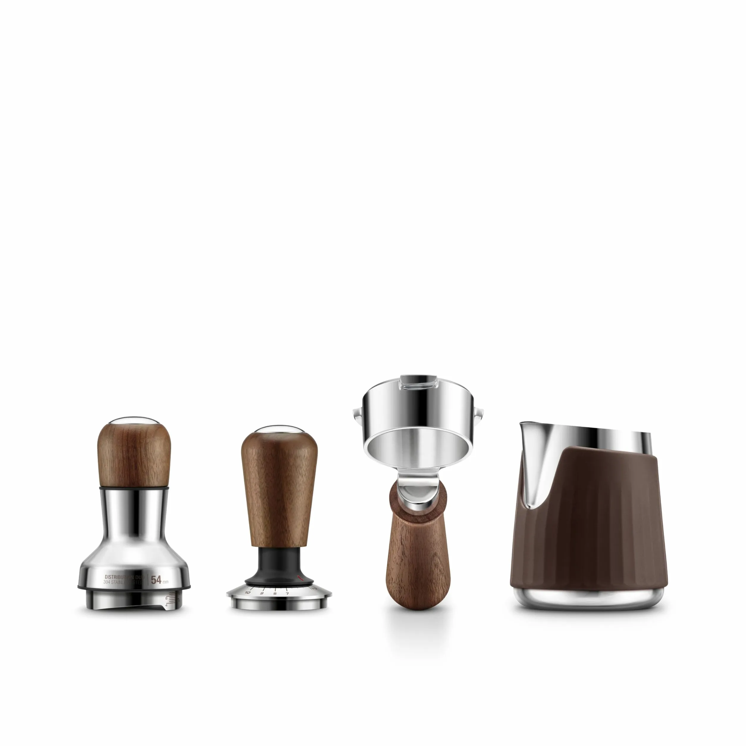 Sage - The Force Gauge Tamper 54mm - Tasseur à Espresso Auto-nivelant, Pression Cohérente, Compatible avec Les Porte-filtres de 54mm - Noyer de Qualité Supérieure