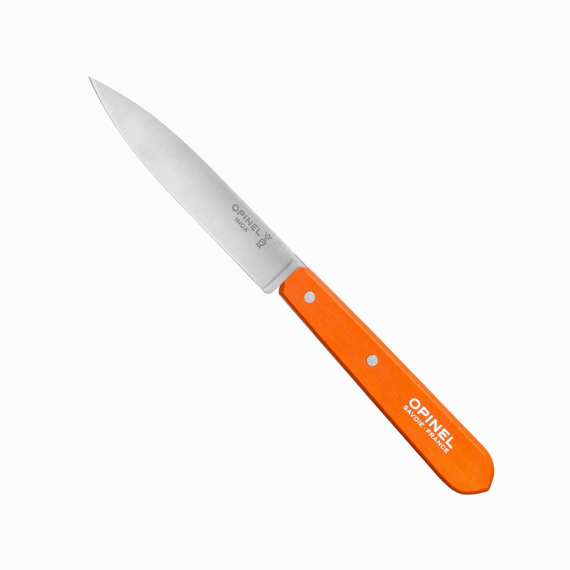 Opinel - Coffret Les Essentiels Fifties - Coffret Cuisine Couteau d’Office, Couteau Cranté, Couteau à Légumes, Couteau Eplucheur - Inox & Charme - Mandarine, Poivre, Tilleul & Rose