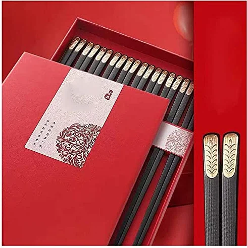 Ensemble de 10 Paires de Baguettes créatives en Alliage, Baguettes japonaises antidérapantes, adaptées aux familles, aux hôtels, à la Vaisselle Asiatique(Color:A)