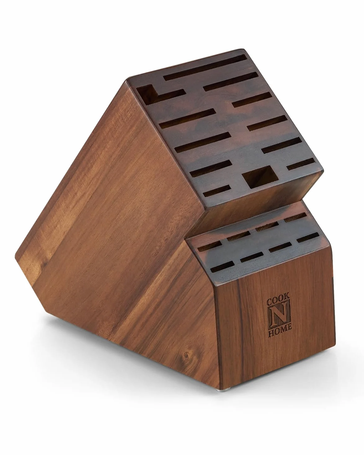 Cook N Home Bloc de rangement pour couteaux Bois d'acacia 20 slots Acacia Wood