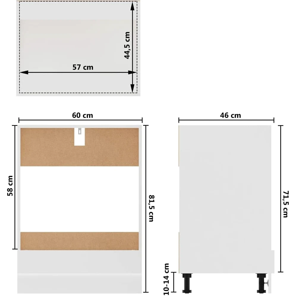 vidaXL Armoire à Four Blanc 60x46x81,5 cm Bois d'ingénierie