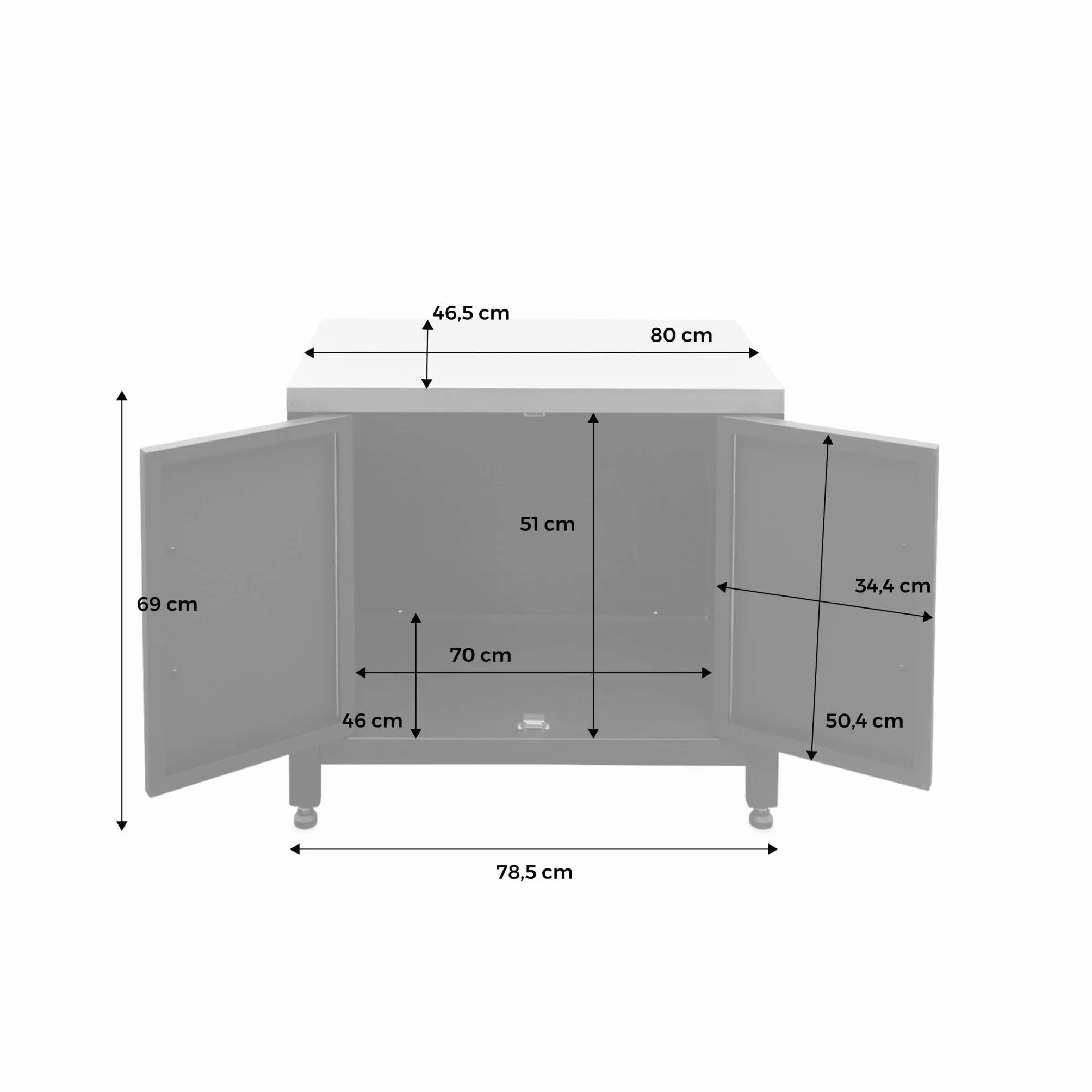 sweeek - Meuble de cuisine extérieure en acier L80cm