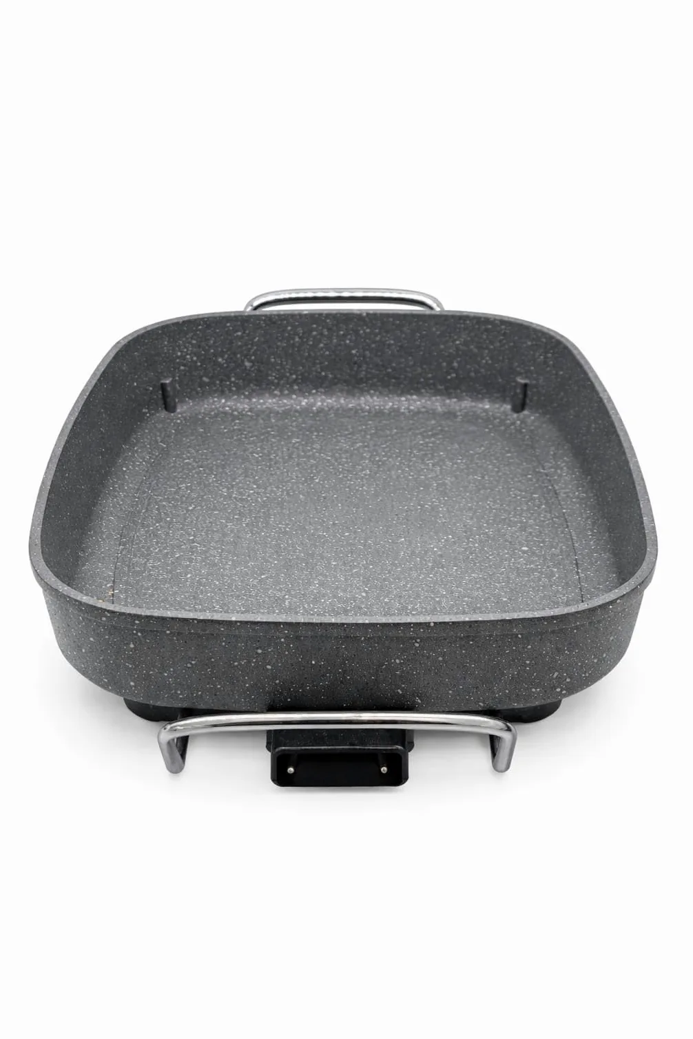 Poêle marmite électrique avec couvercle 6L PIZZAPAN Hot Pot thermostatique, couvercle en verre & volume XXL avec revêtement antiadhésif - parfait pour paella, braisage & wok 1500W Effet Granite