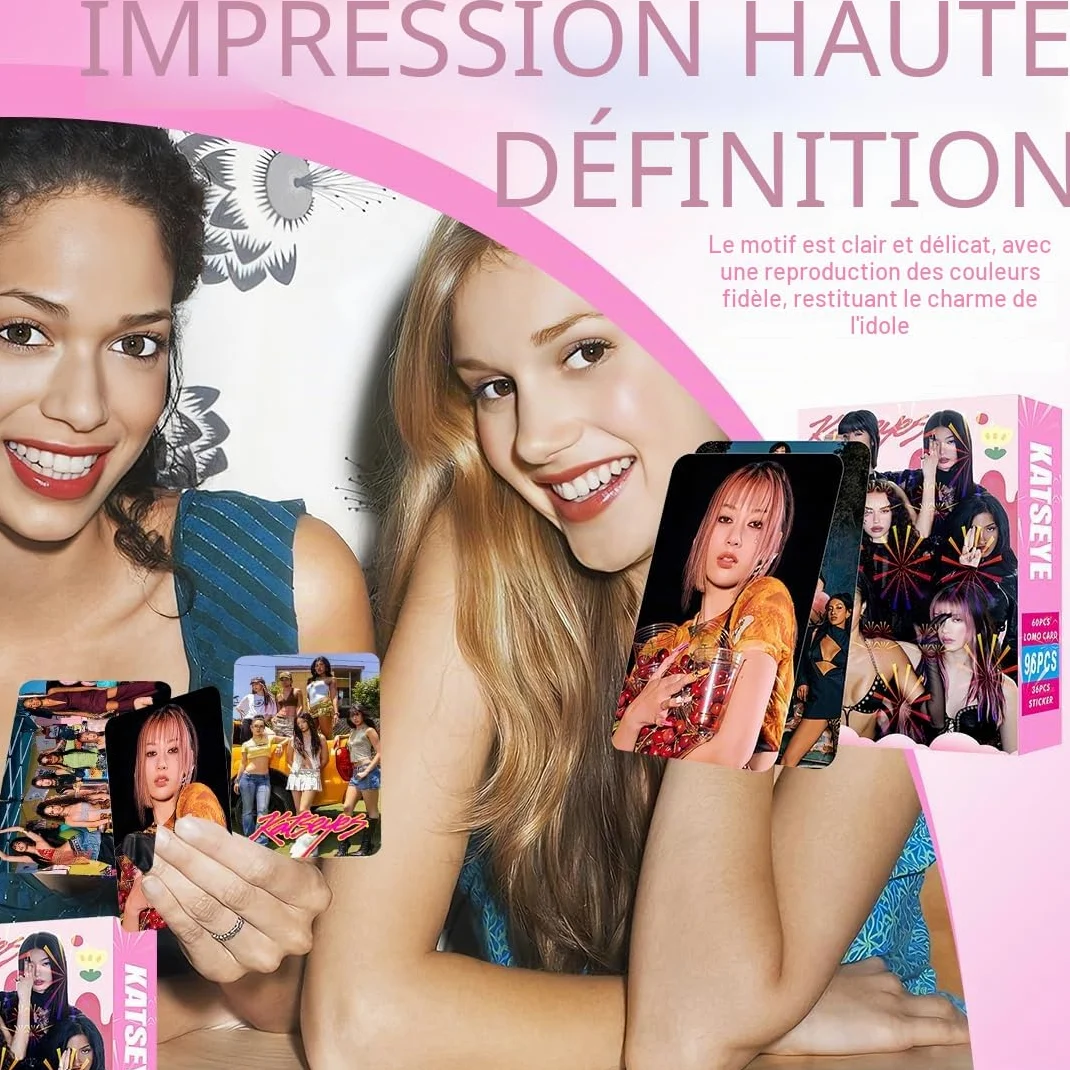 96 Pièces Cartes Photos KATSEYE Variées, KATSEYE Collection de Photocards pour Fans, Idées Cadeaux pour Ados, Collection Complète de Membres de Groupe, pour Déco et Échange