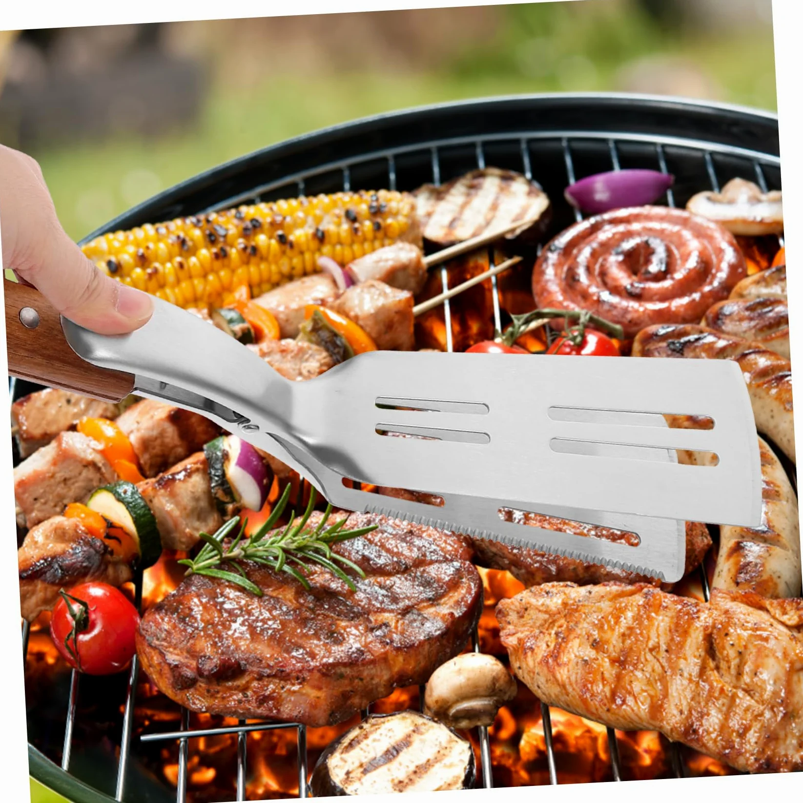Ciieeo Lot De 3 Pinces À Aliments En Acier Inoxydable Avec Manche En Bois Pour Plats Et Assiettes Pour Aliments Chauds - Outil Anti-brûlure