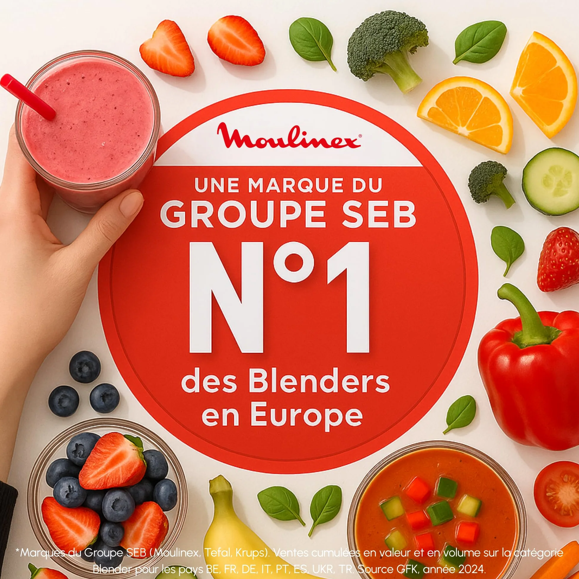 Moulinex Mix & Move Blender mixeur, 300W, Capacité utile 0,6 L, 2 bouteilles à emporter en Tritan, Compact, Ergonomique, Lames amovibles LM15FD10, Métal
