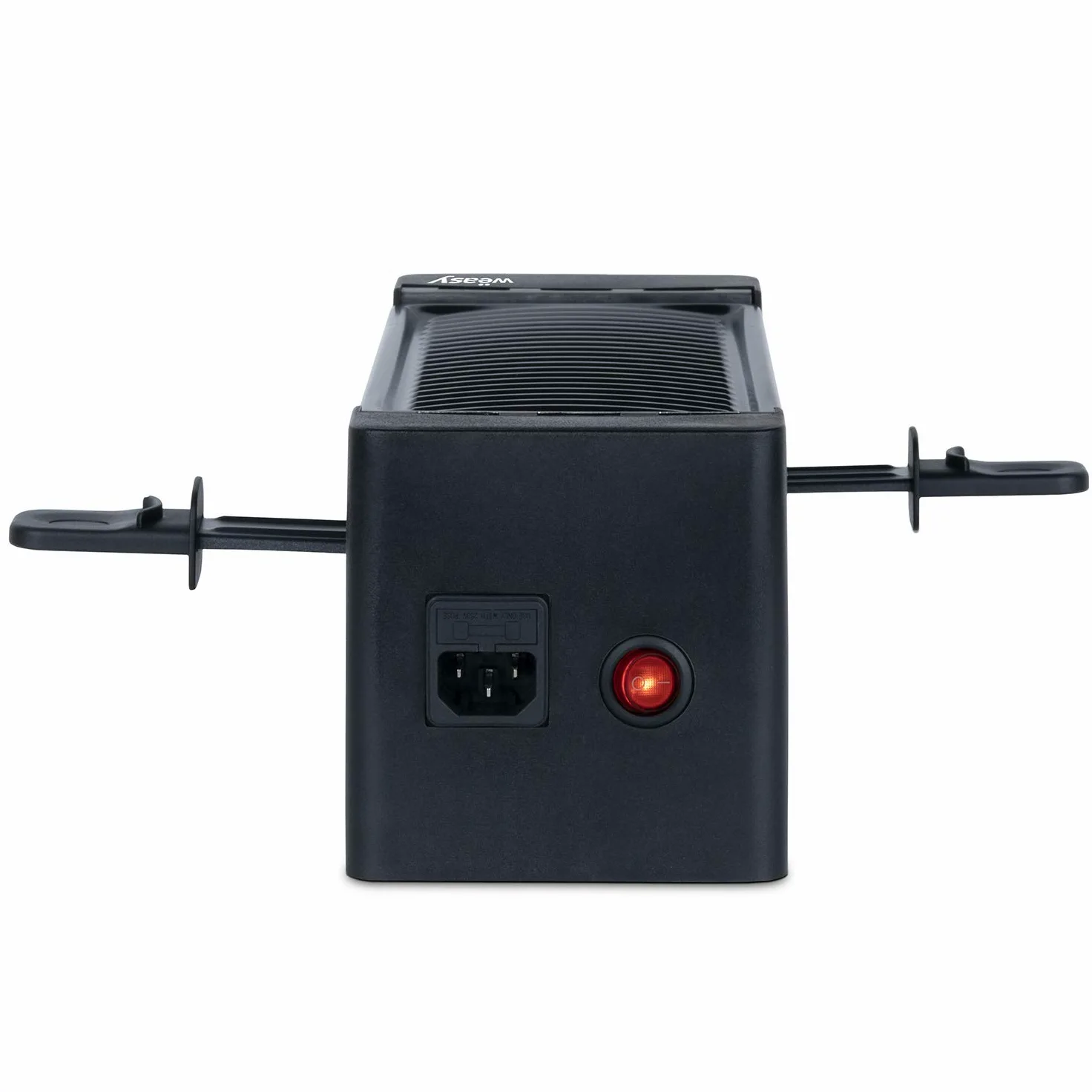 Wëasy Appareil à Raclette 2 Personnes TIK12, Multifonction 2 en 1 Raclette et Grill, Connectable avec TAK12 et Jusqu'à 4 Appareils, Antiadhésif, Noir