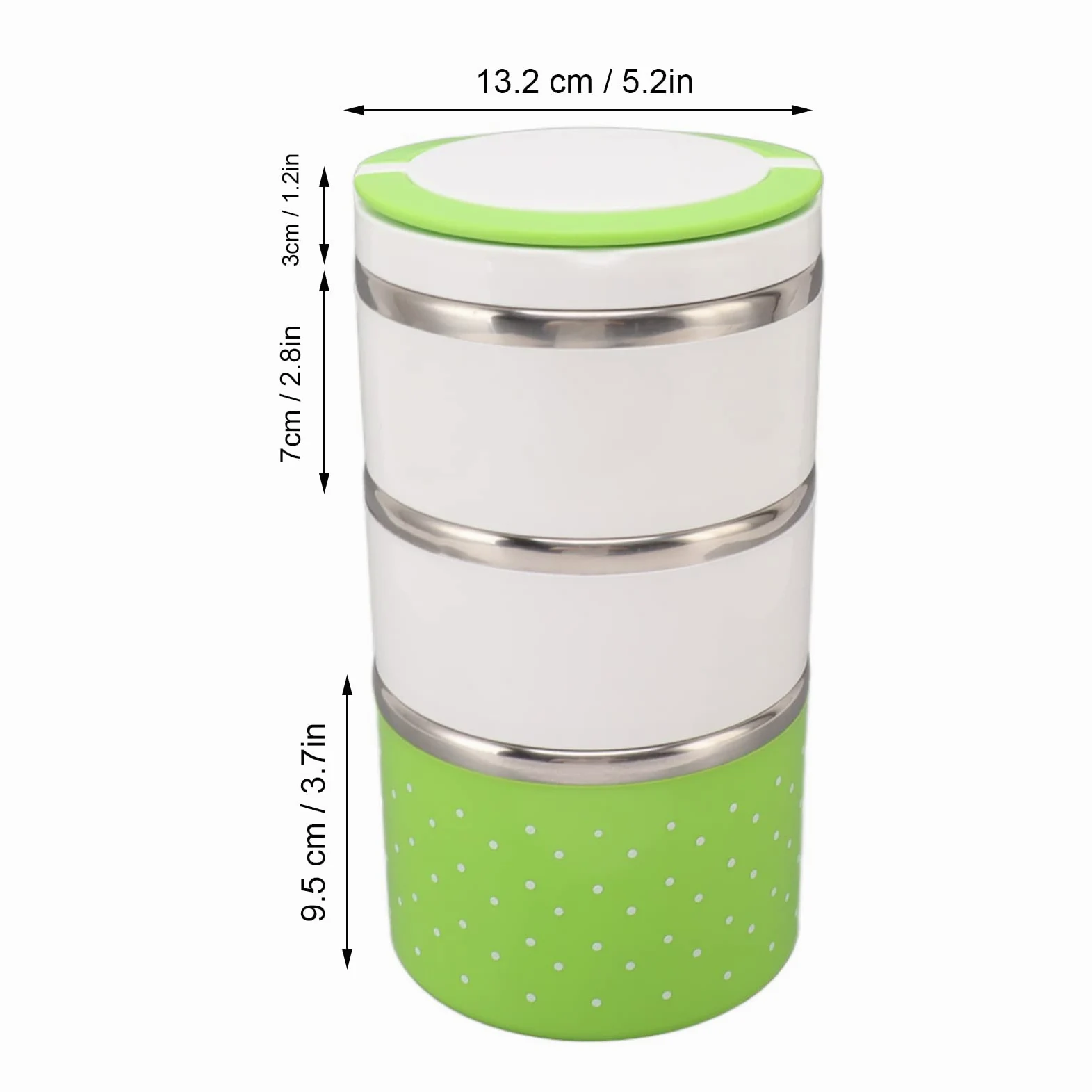 Boîte à lunch Boîte à lunch isotherme empilable en acier inoxydable, anti-fuite, portable, for boîte à lunch de bureau(Green)