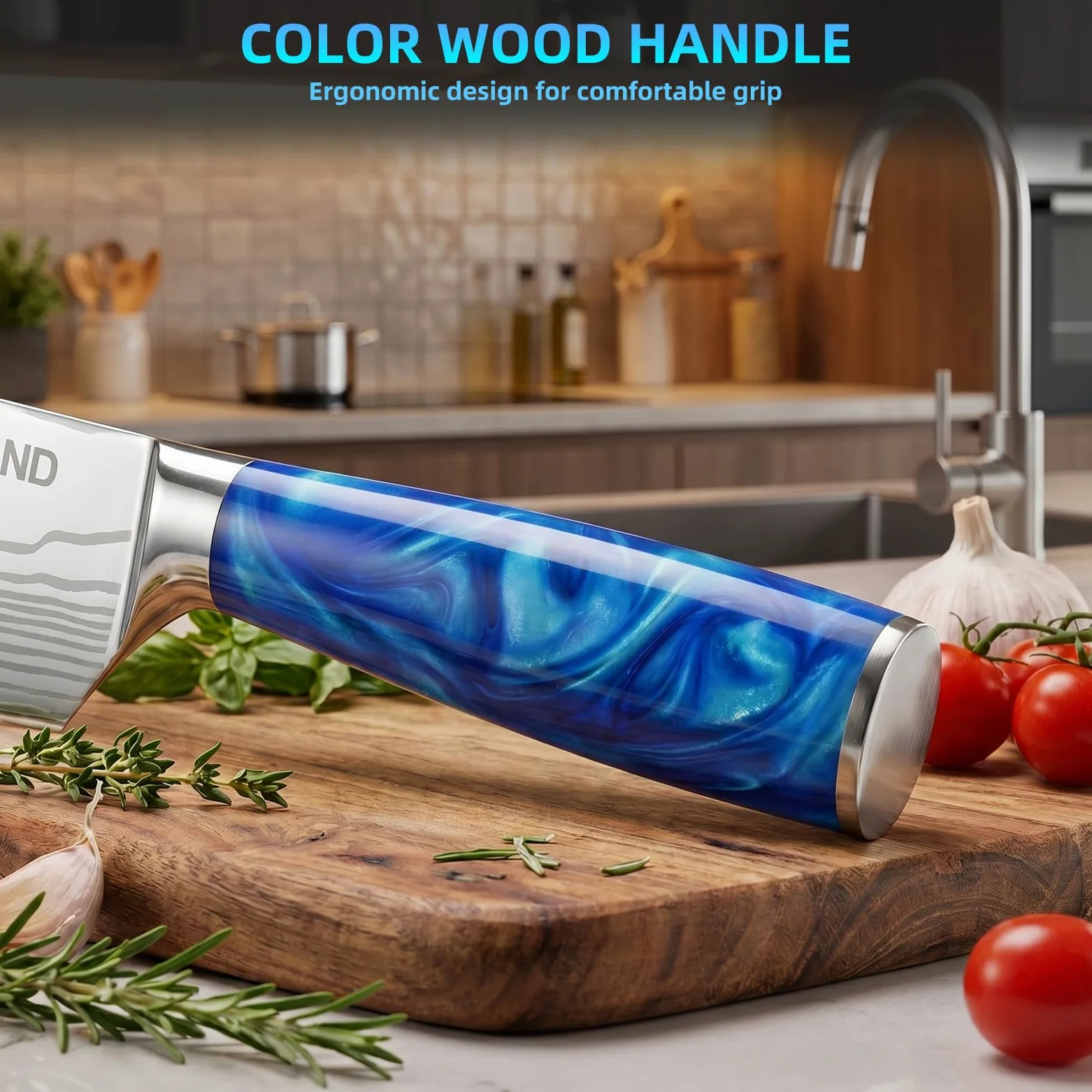 MDHAND Couteaux de Cuisine, Couteau Japonais Tranchant en acier inoxydable en plusieurs tailles avec Poignée confortable, Couteau de Chef Antirouille Cuisine et Cadeau Disponibles