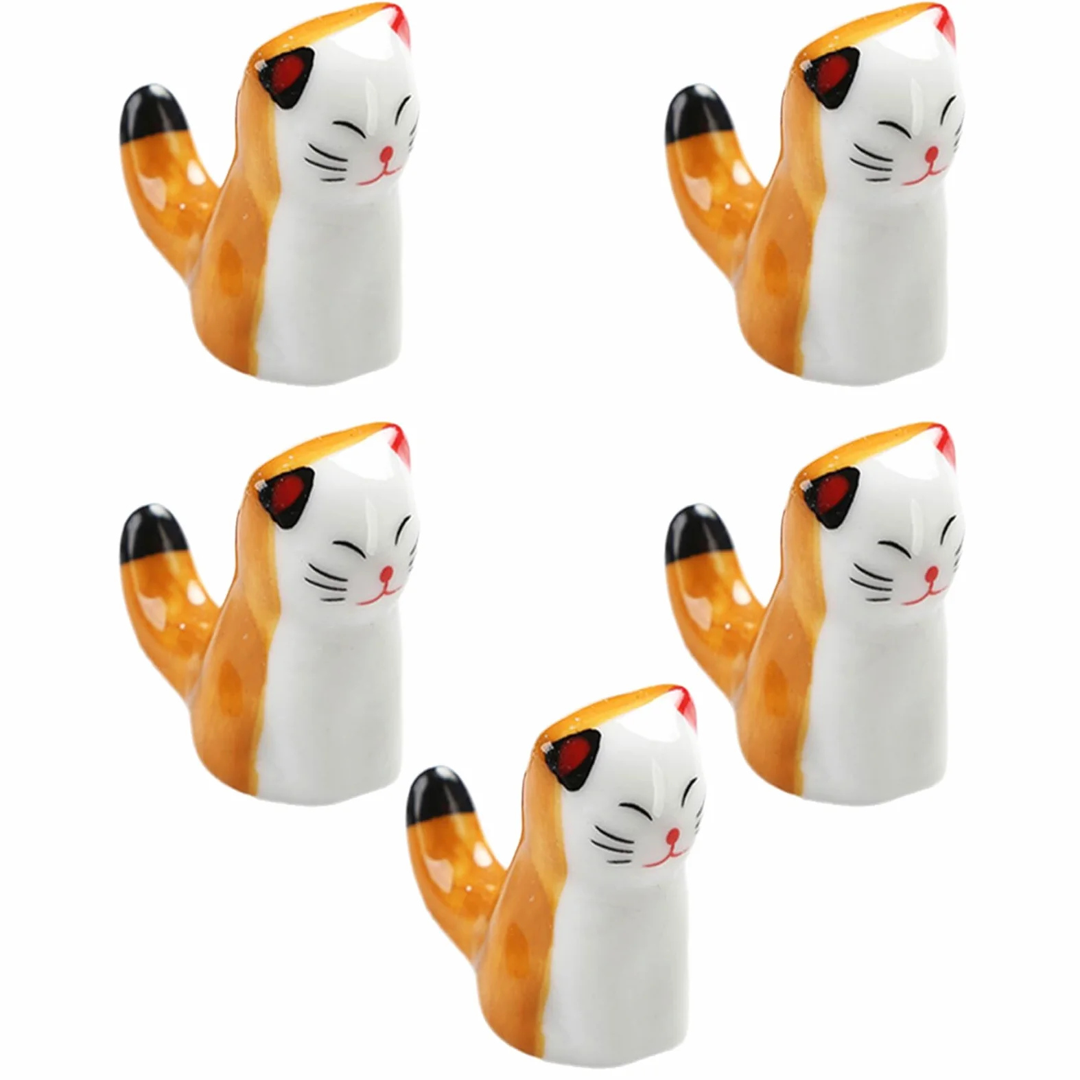 Lot de 4 supports de baguettes en céramique peints à la main, multifonctionnels pour fourchettes et cuillères, parfaits pour la cuisine et les restaurants