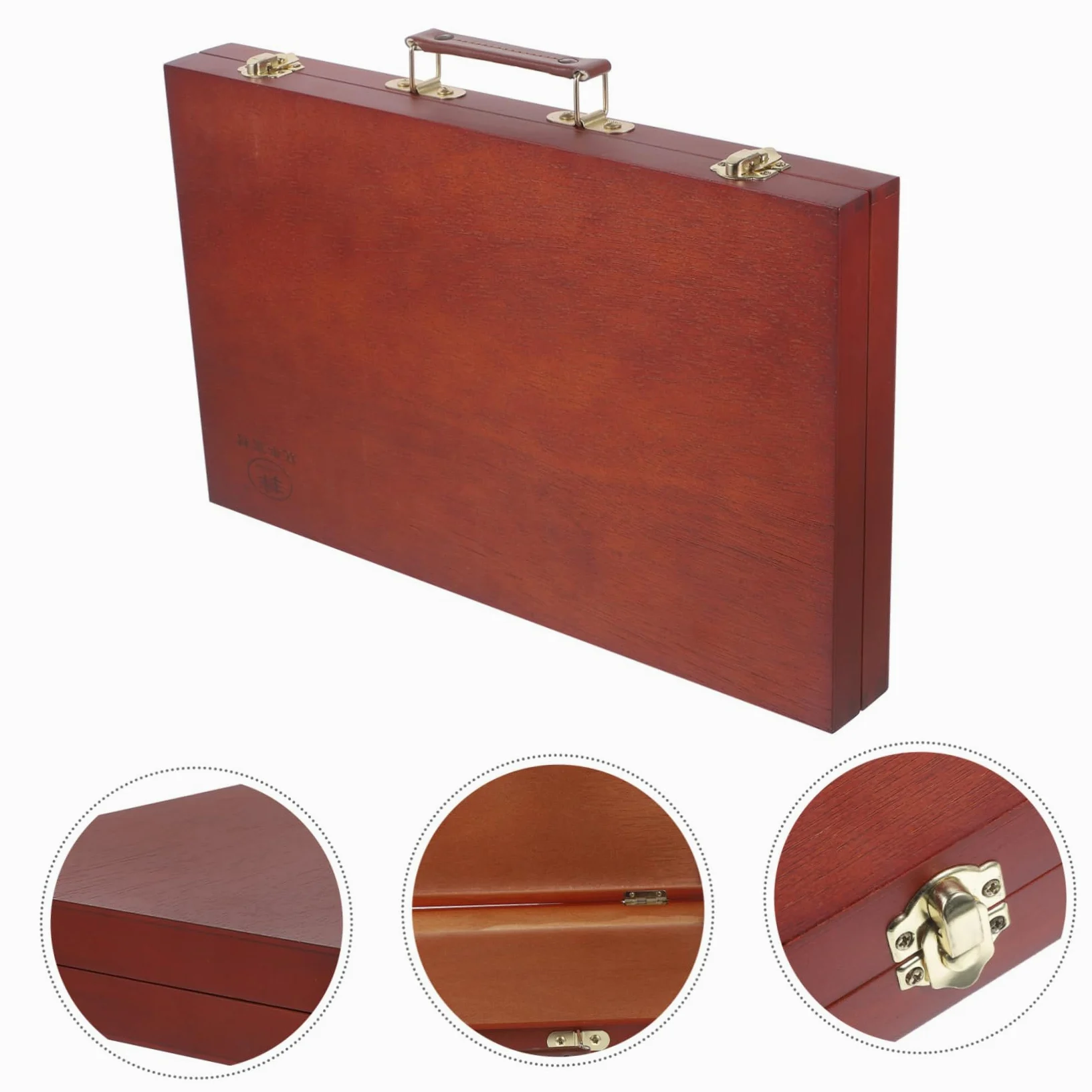 Boîte à Peinture en Bois Style Européen Poignée, Rangement Pratique pour Pinceaux et Pigments, pour Artistes en Extérieur Bureau