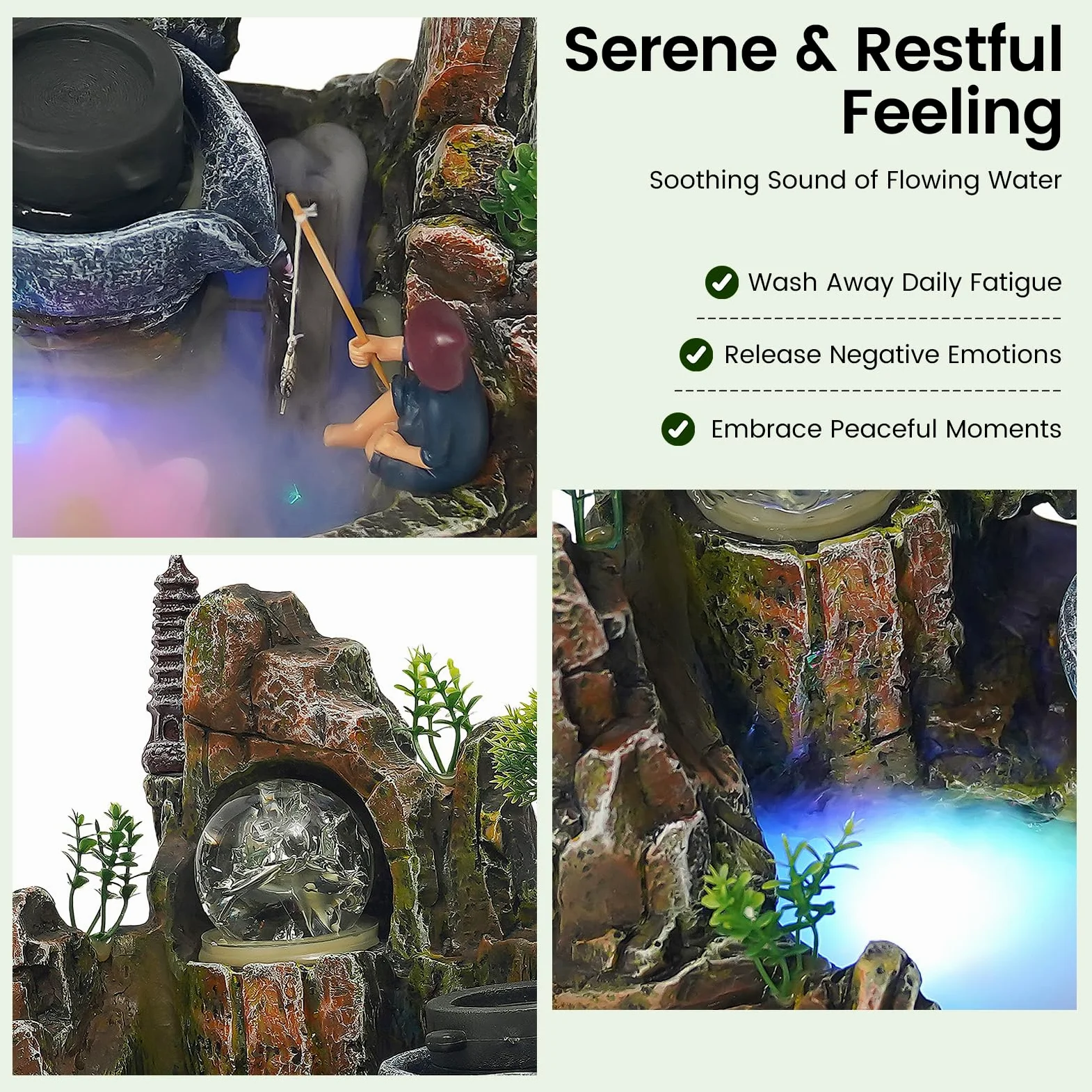 SHZICMY Éclairage de jardin en cascade - Plante verte - Décoration pour l'intérieur et le bureau