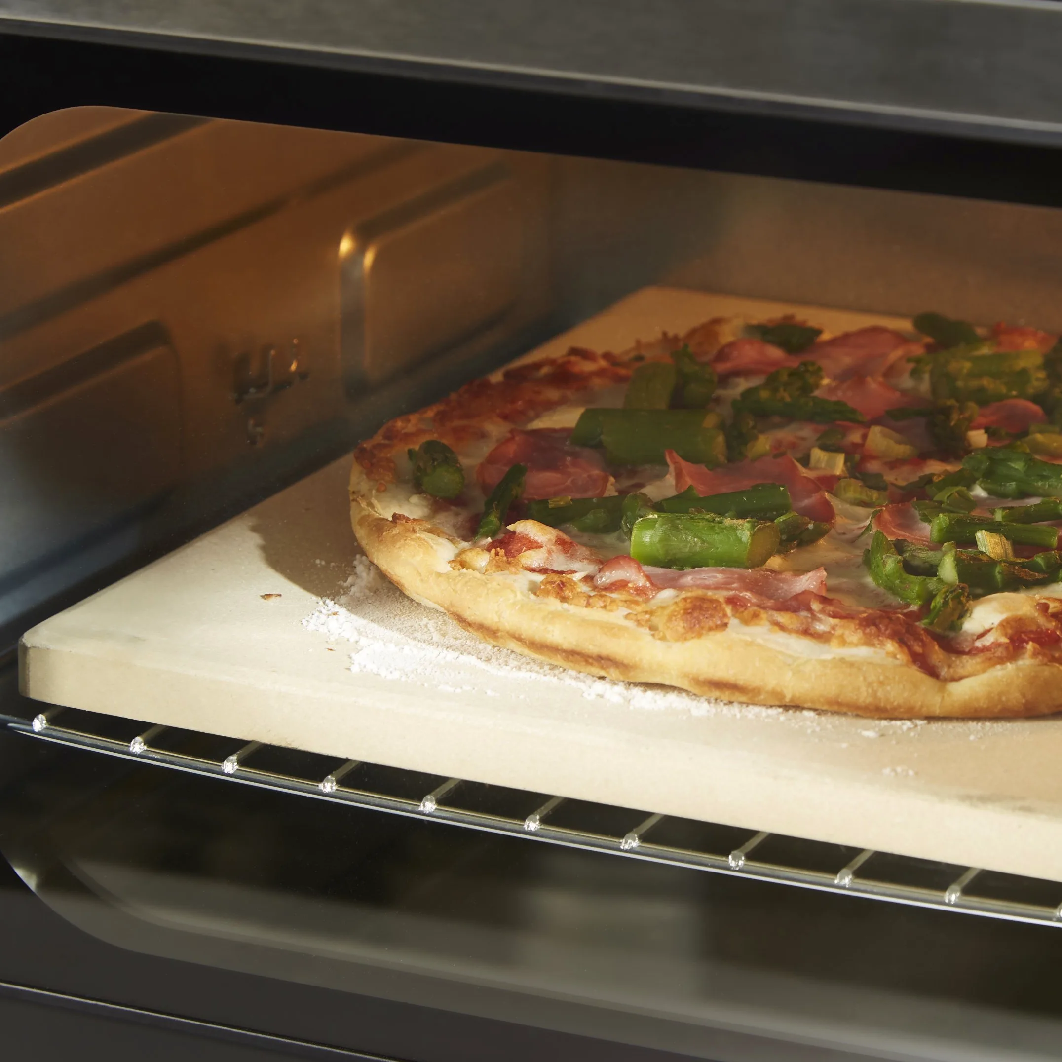 Levivo Pierre à pizza pour four & grill en cordiérite résistante à la chaleur, pour la cuisson de pizzas, tartes flambées, pain et autres, idéal pour la maison 30 x 38 x 1.5 cm