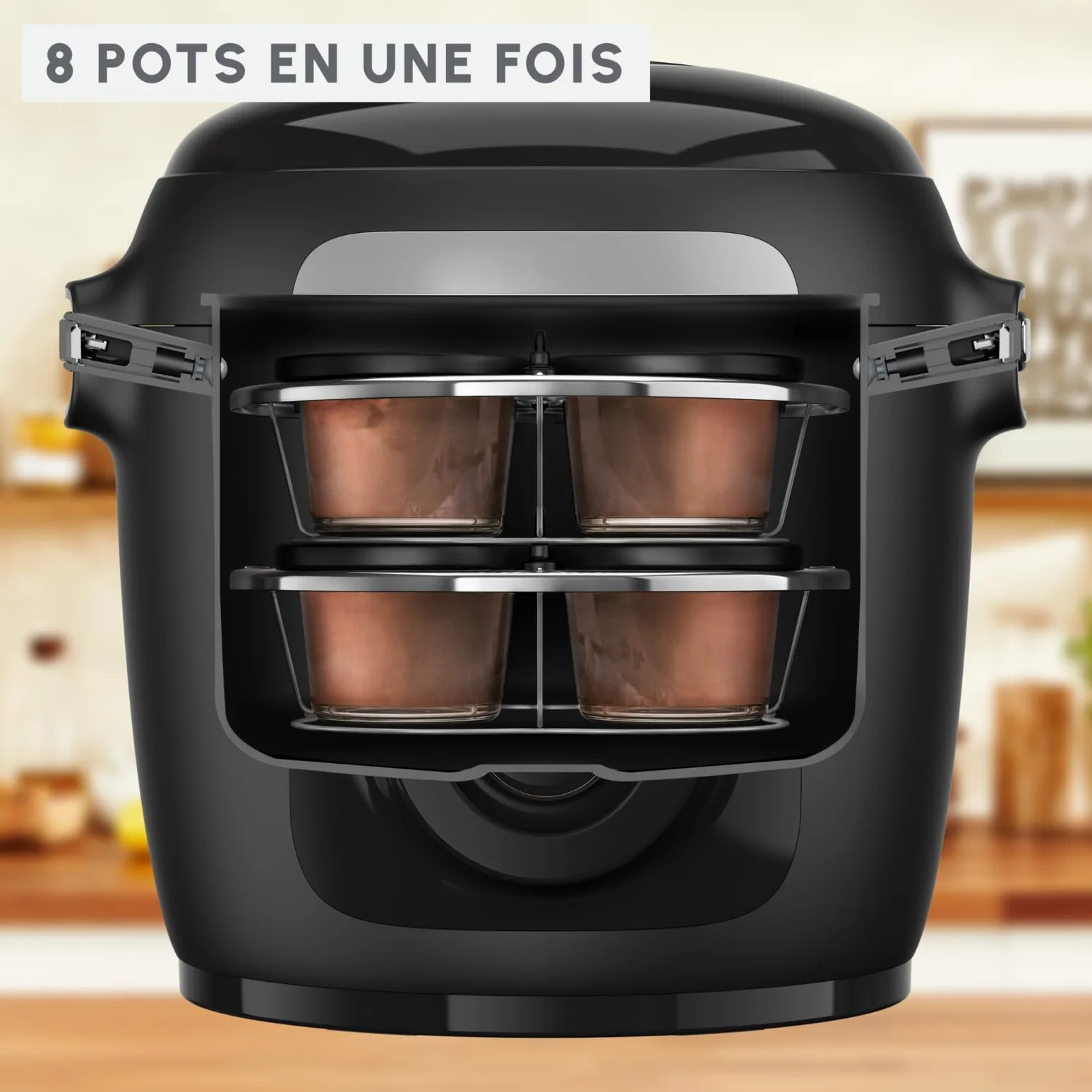 Moulinex Kit de 8 verrines superposables, Cookeo, Couvercles, Entrées, Yaourts et desserts, XA6140E0