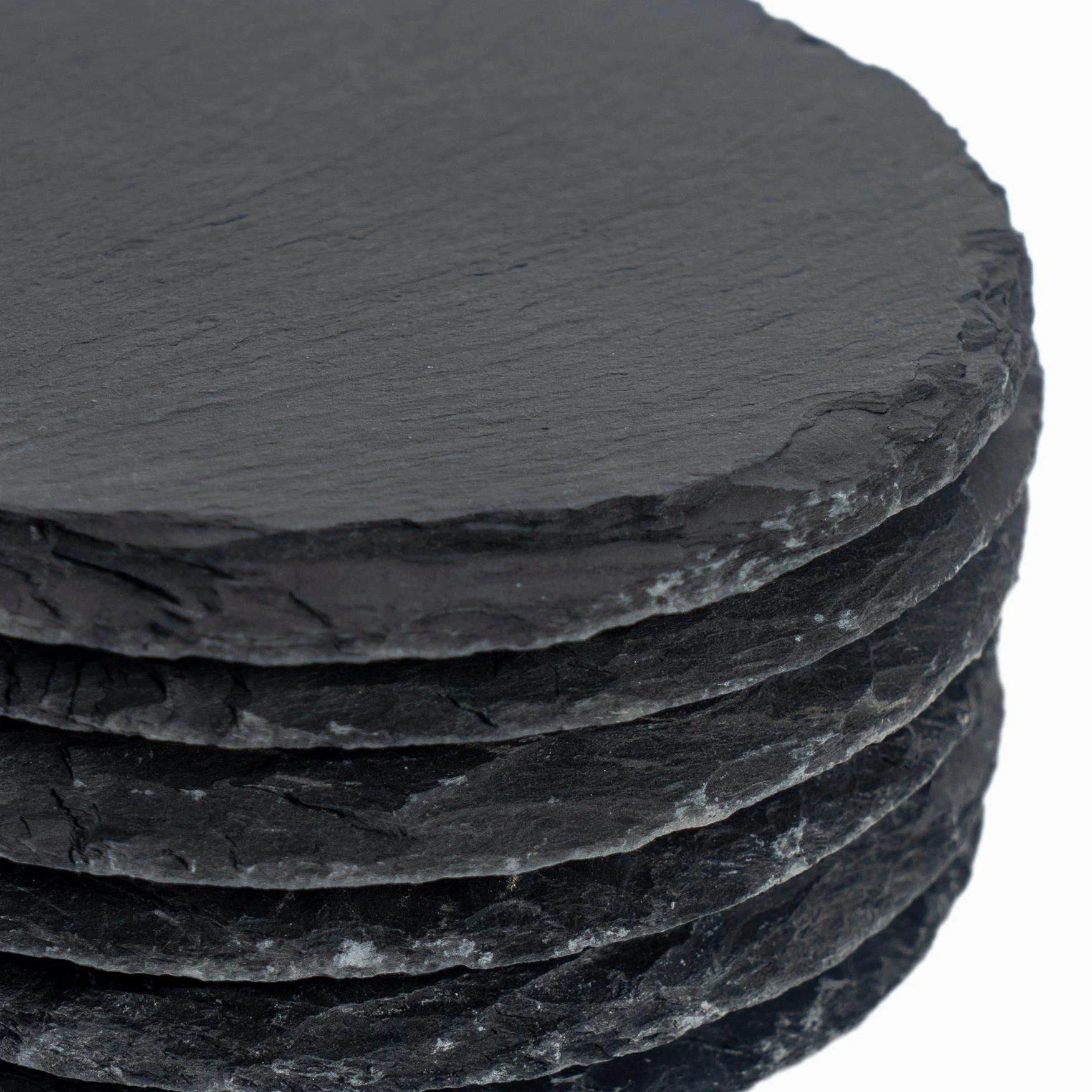 Argon Tableware Rond Sets de Table en Ardoise - 30cm - 12x Grand Naturel Noir Pierre À Manger Tableau Dîner Portion Conseil Plat Lieu Tapis Sets