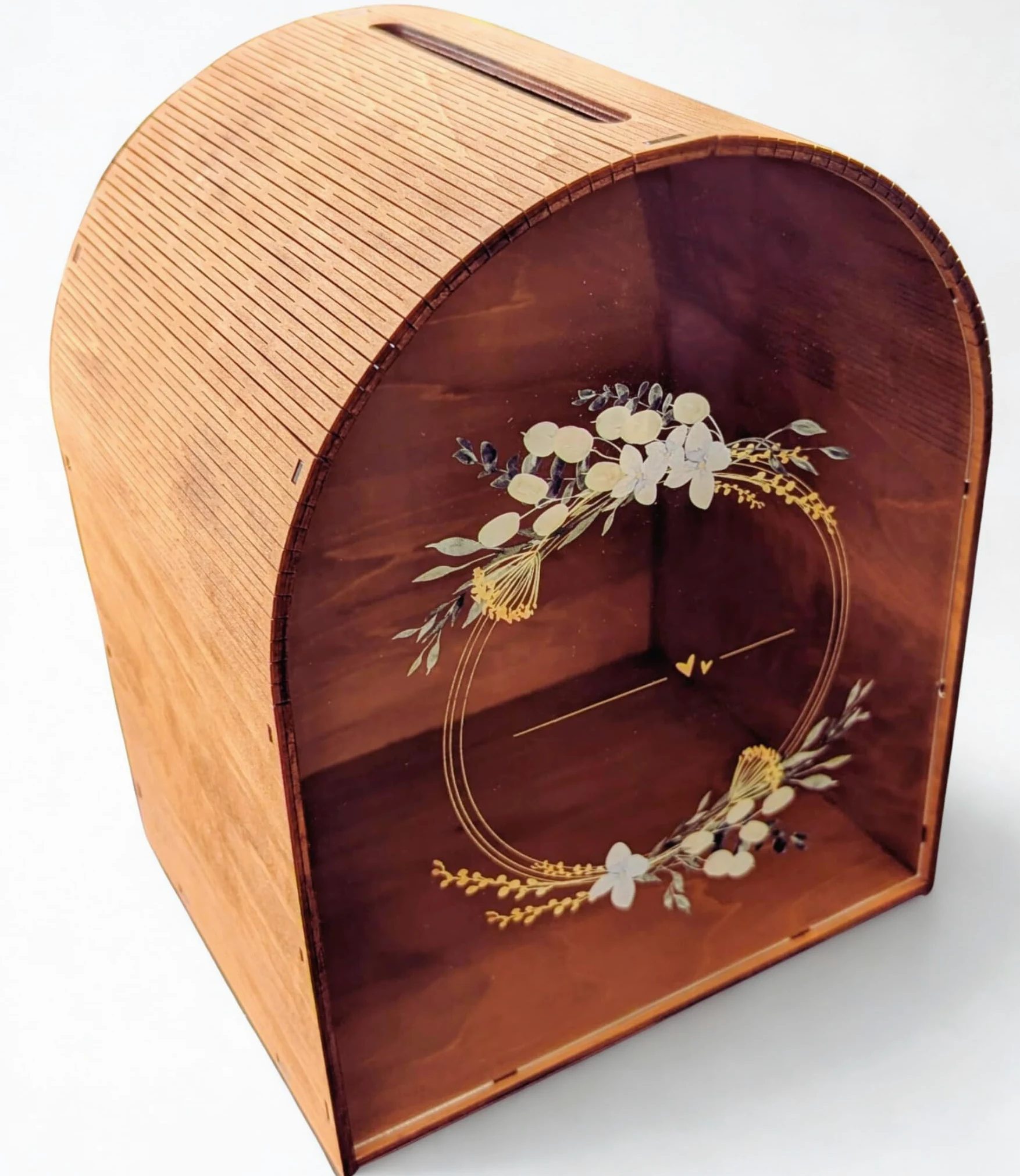 MALONA - Urne mariage champêtre - Cadeau de mariés - Boîte à cartes et enveloppes - Tirelire pour vos cérémonies : anniversaire, baptème. Grande capacité, Montage facile - Nouveau modèle 2026
