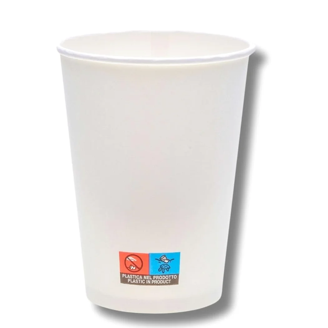 Lot de 1000 gobelets jetables en carton blanc 250 ml Ø 80 mm Gobelets à café jetables neutres pour café, thé, boissons chaudes, bureau, restauration, café à emporter