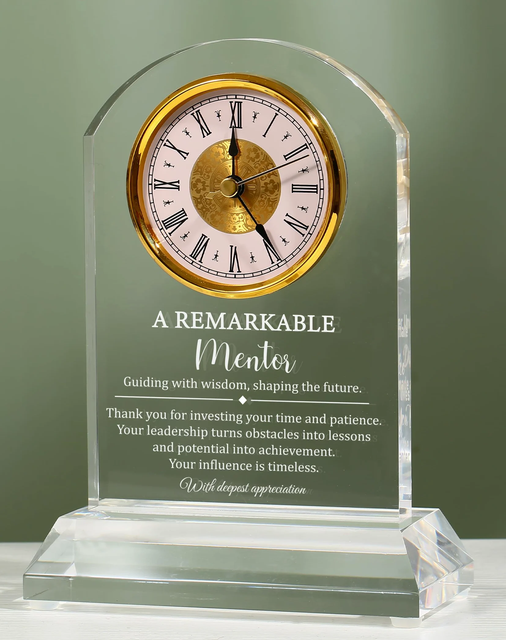 Cadeau mentor pour homme et femme – Horloge de bureau souvenir, Thank You for Helping Me Grow, avec boîte cadeau et carte, décoration de bureau et d'intérieur, appréciation pour enseignant, patron