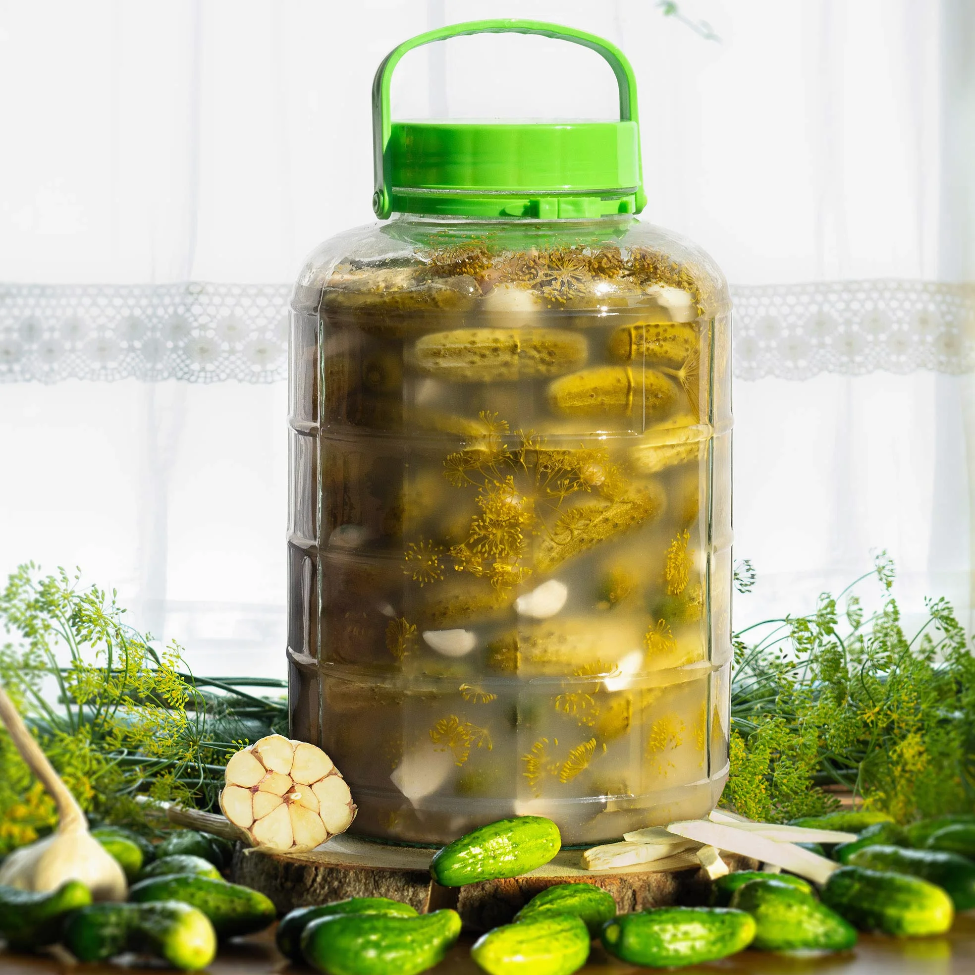 KADAX Grand Bocal de Fermentation en Verre, Récipient de Conservation avec Couvercle Hermétique, Idéal pour la Préparation de Cornichons et Choucroute (8 L)