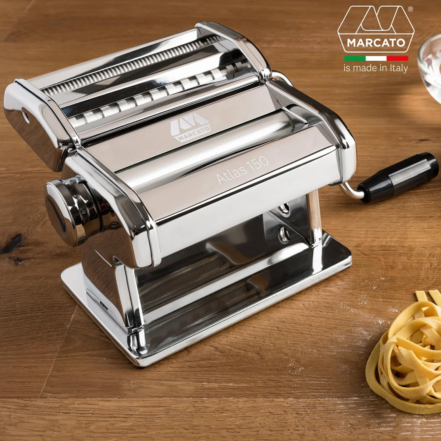 Marcato Atlas 150 Classic, machine à pâtes manuelle avec accessoire interchangeable AT-150-CLS 20 x 20.7 x 15.5 cm