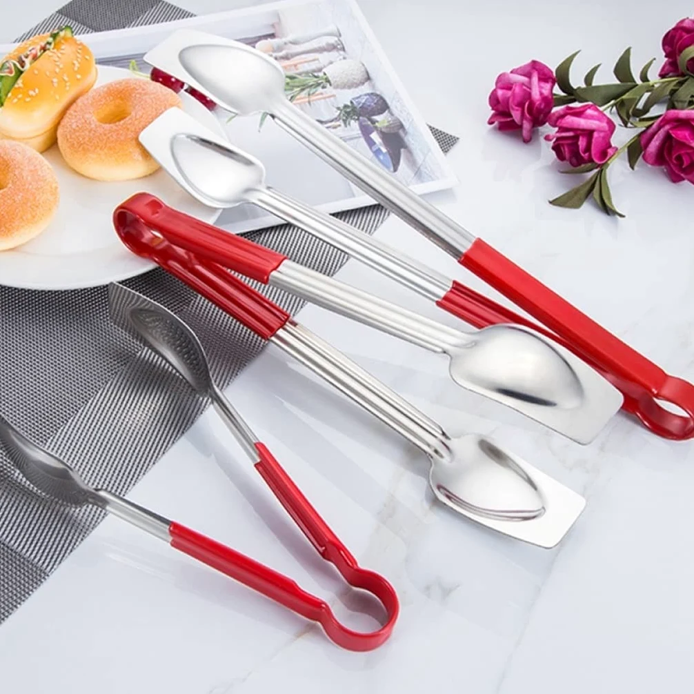 2pc Pinces de Cuisine Pinces de Cuisine en Acier Inoxydable Pinces de Service Accessoires de Cuisine ustensiles de Cuisine (Couleur : A, Taille : L) (AL)