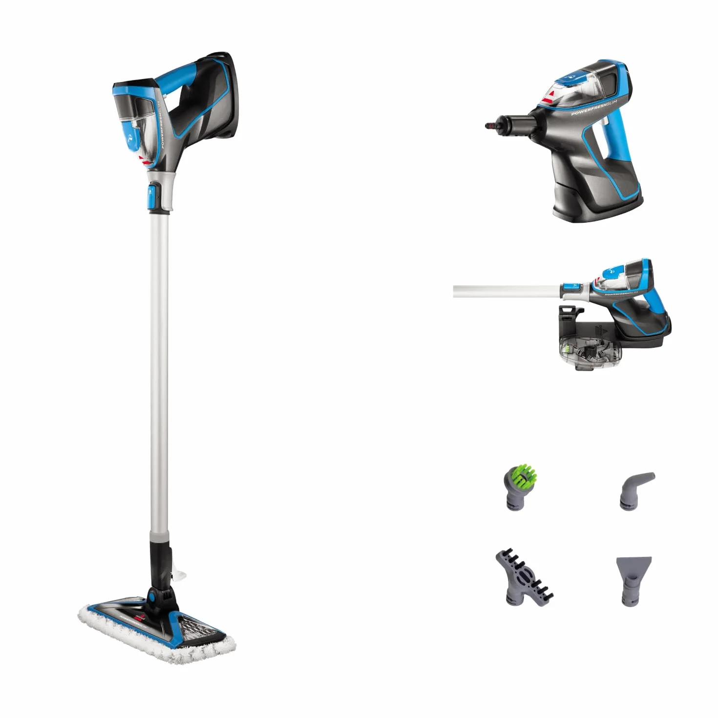 BISSELL PowerFresh Slim Steam, Nettoyeur vapeur 3 en 1, Passe du nettoyeur vapeur pour sols au nettoyeur vapeur portable, Nettoyeur portable léger et multi-usage, Access. inclus, 1600W, 4268N