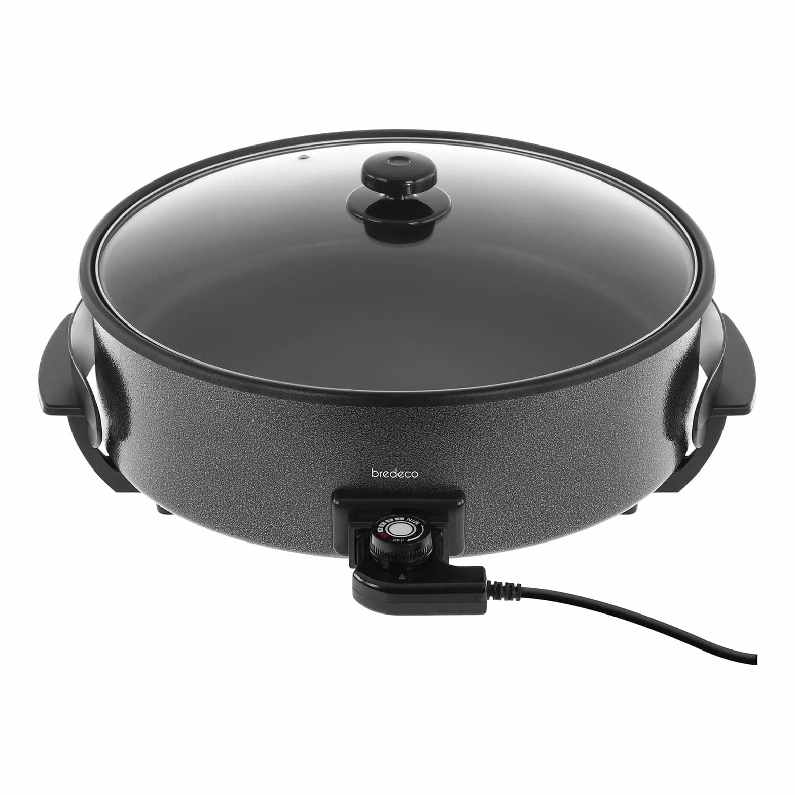 BCPP 40-9 Poêle Électrique avec Couvercle Poele a Paella Electrique (Ø 40 cm, 1400 W, Hauteur Bord 9 cm, Revêtement en Téflon) Noire