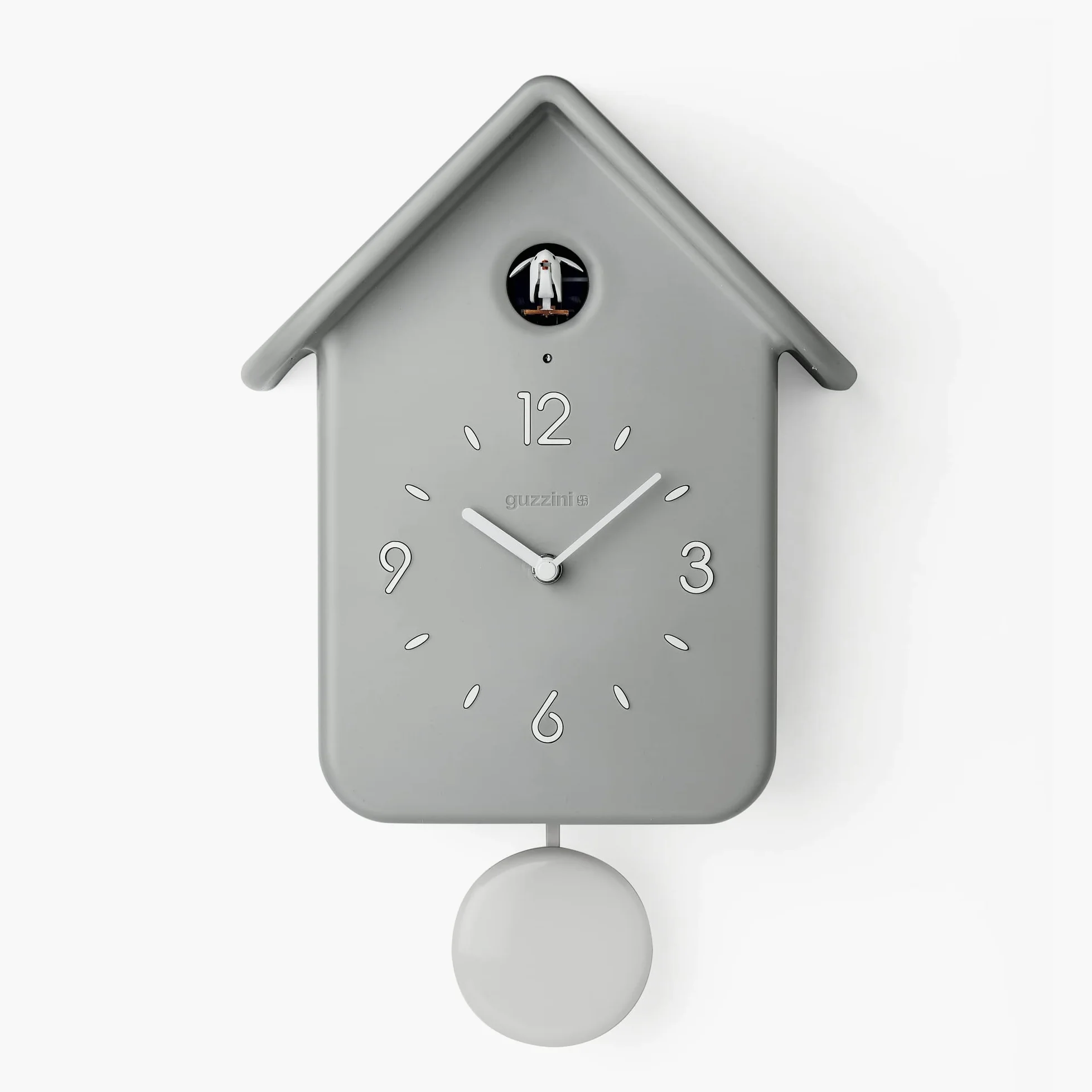 Guzzini - Home, QQ Coucou avec Pendule - Gris Clair, 24,8 x 12 x h39 cm - 16860208