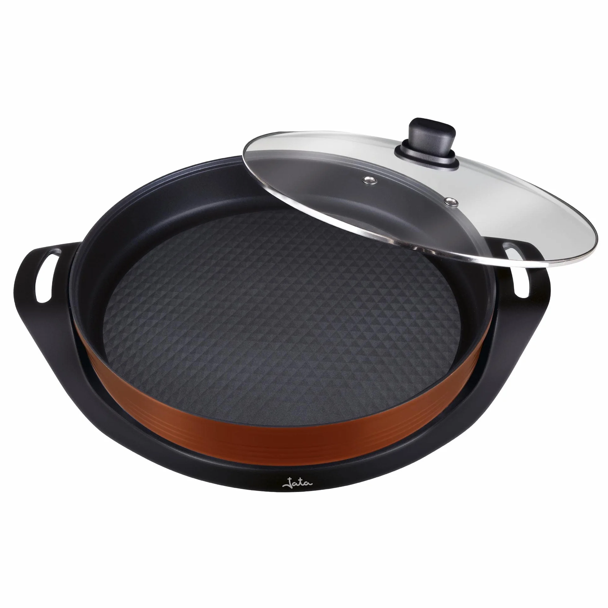 Jata JEPE1639 Poêle à paella électrique anti-adhésive de 38 cm de diamètre et 5 cm de profondeur Chaleur uniforme sur toute la surface 2000 W