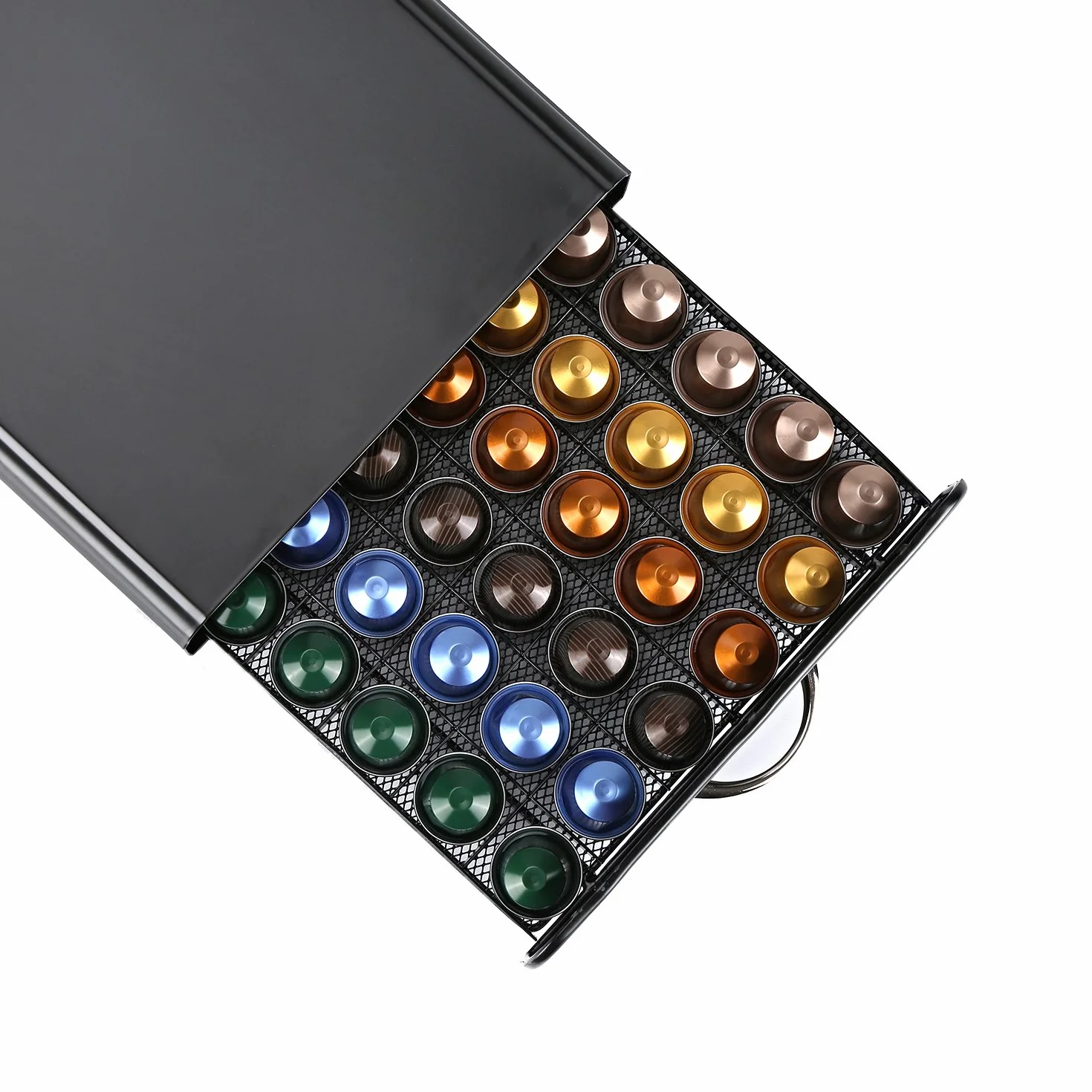 HiveNets Nespresso Porte Capsule de Café Pod Support de Tiroir de Rangement en Métal pour 60 Pcs