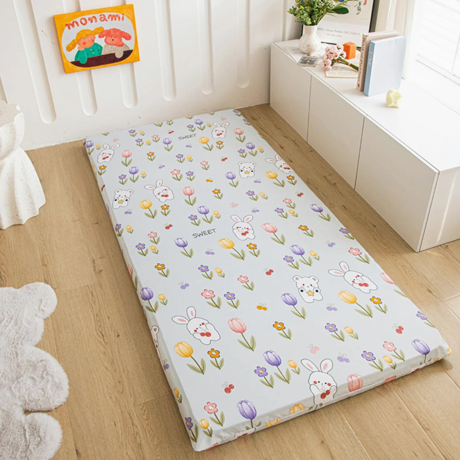 Couvre-Matelas Futon Simple Housse De Futon pour Matelas De Sol Japonais avec Fermeture Éclair Housse De Matelas De Couchage Housse pour Futon Futon Protecteur Reine,A,90x190x2/6cm