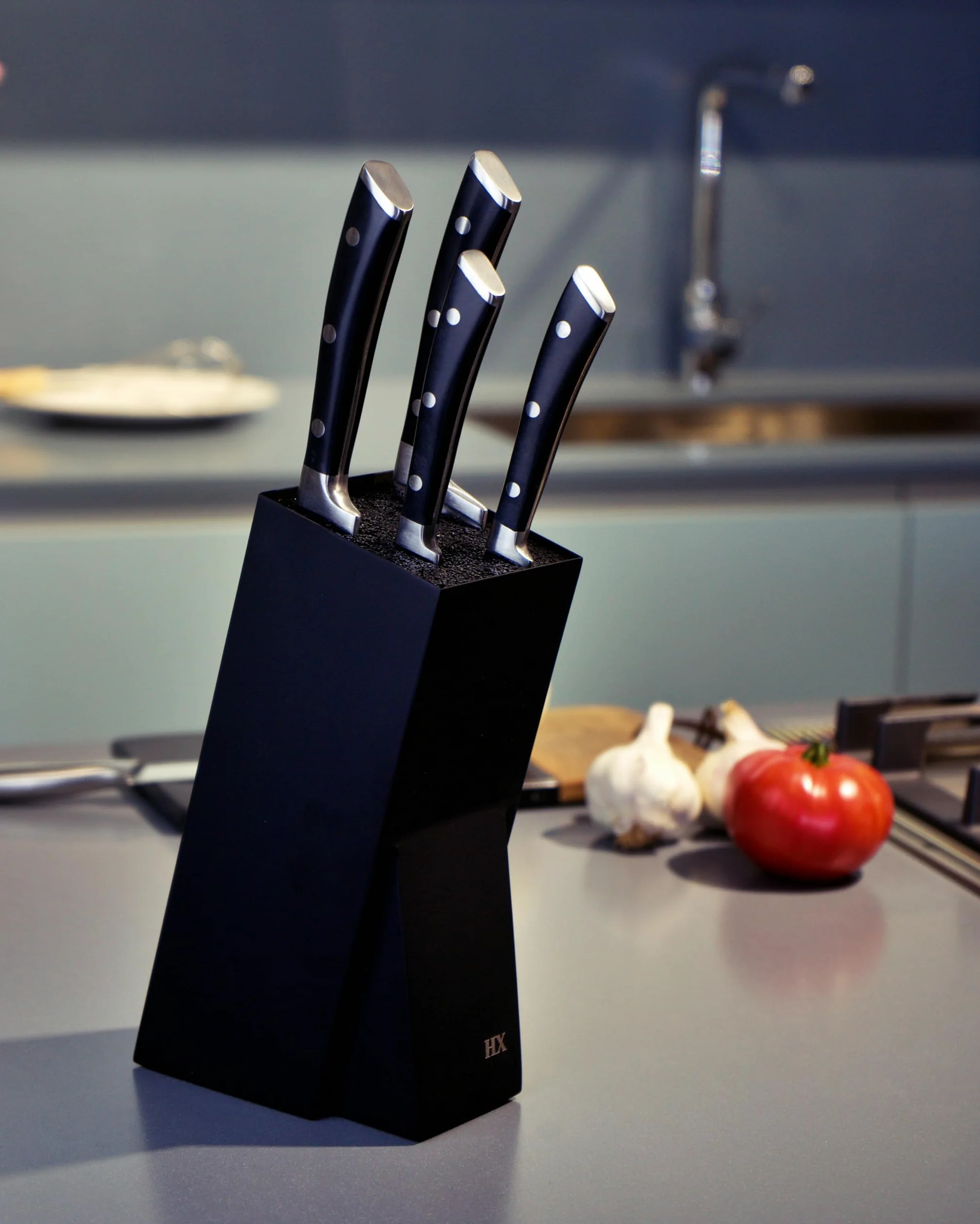 Block - Bloc Couteaux - Support Cuisine - Porte Couteaux - Bloc à Couteaux - Support Couteau - Rangement Couteaux Cuisine - Porte Couteaux de Cuisine - Support Couteau de Cuisine (Black)