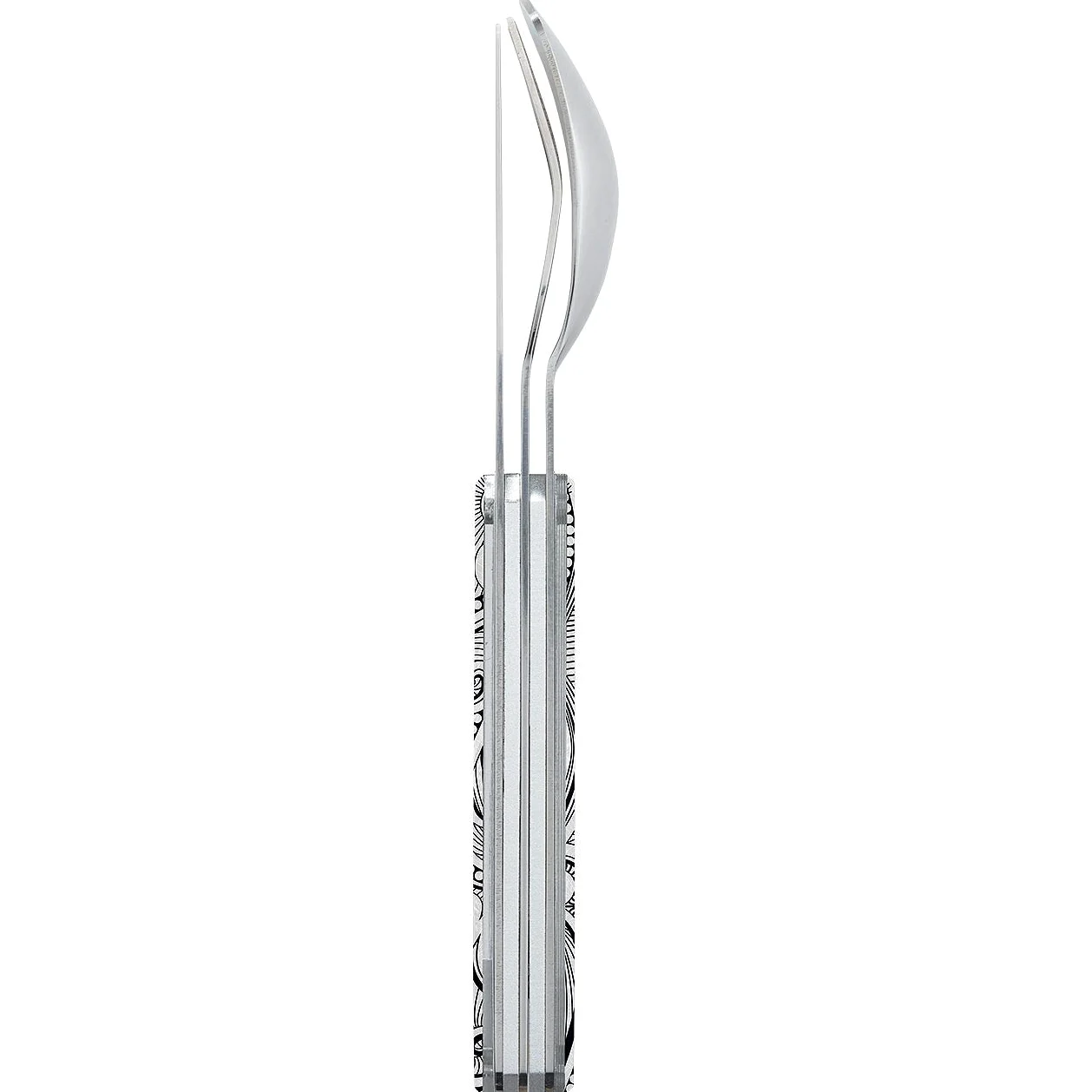 Akinod - Couverts Droits Aimantés 12H34 Arabesques - Fourchette, Couteau, Cuillère en Acier Inoxydable - Assemblage Aimanté - Nomades Compacts, Durables et Élégants