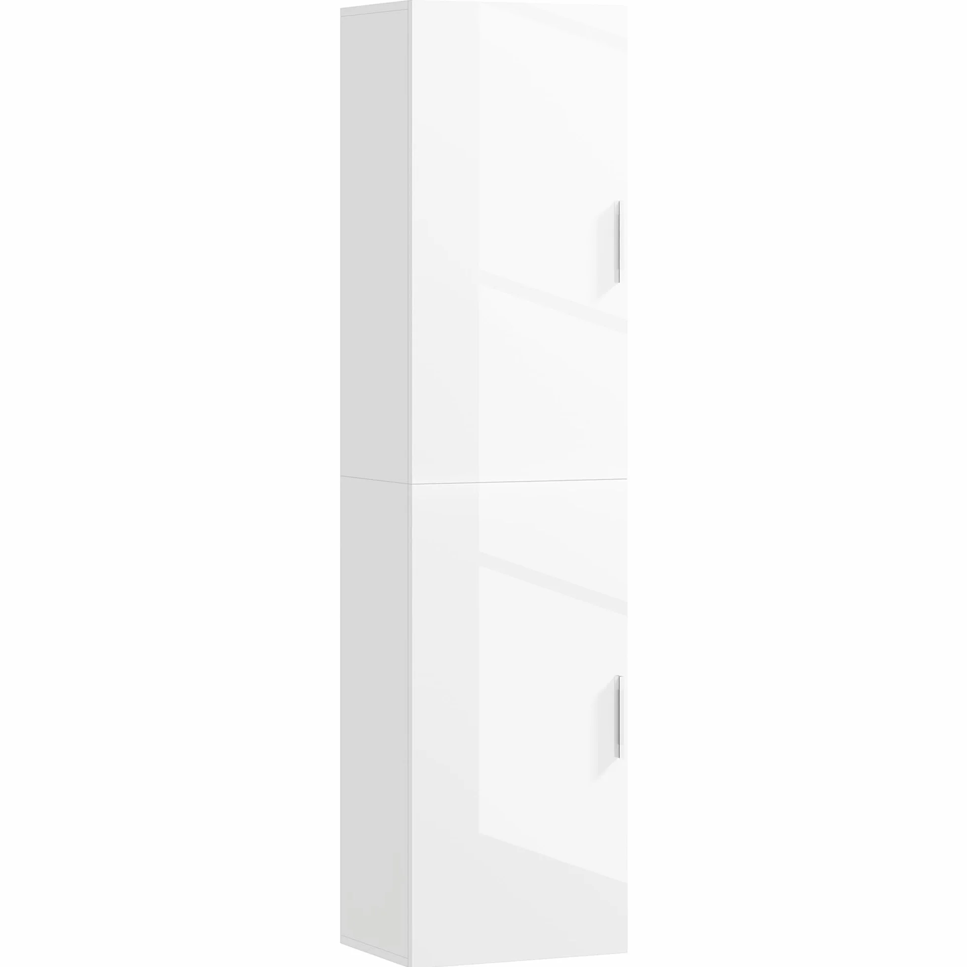 HOMCOM Armoire murale pour salle de bain avec étagères réglables et 2 portes - Meuble de salle de bain moderne pour les petits espaces - 40 x 30 x 160 cm - Blanc brillant