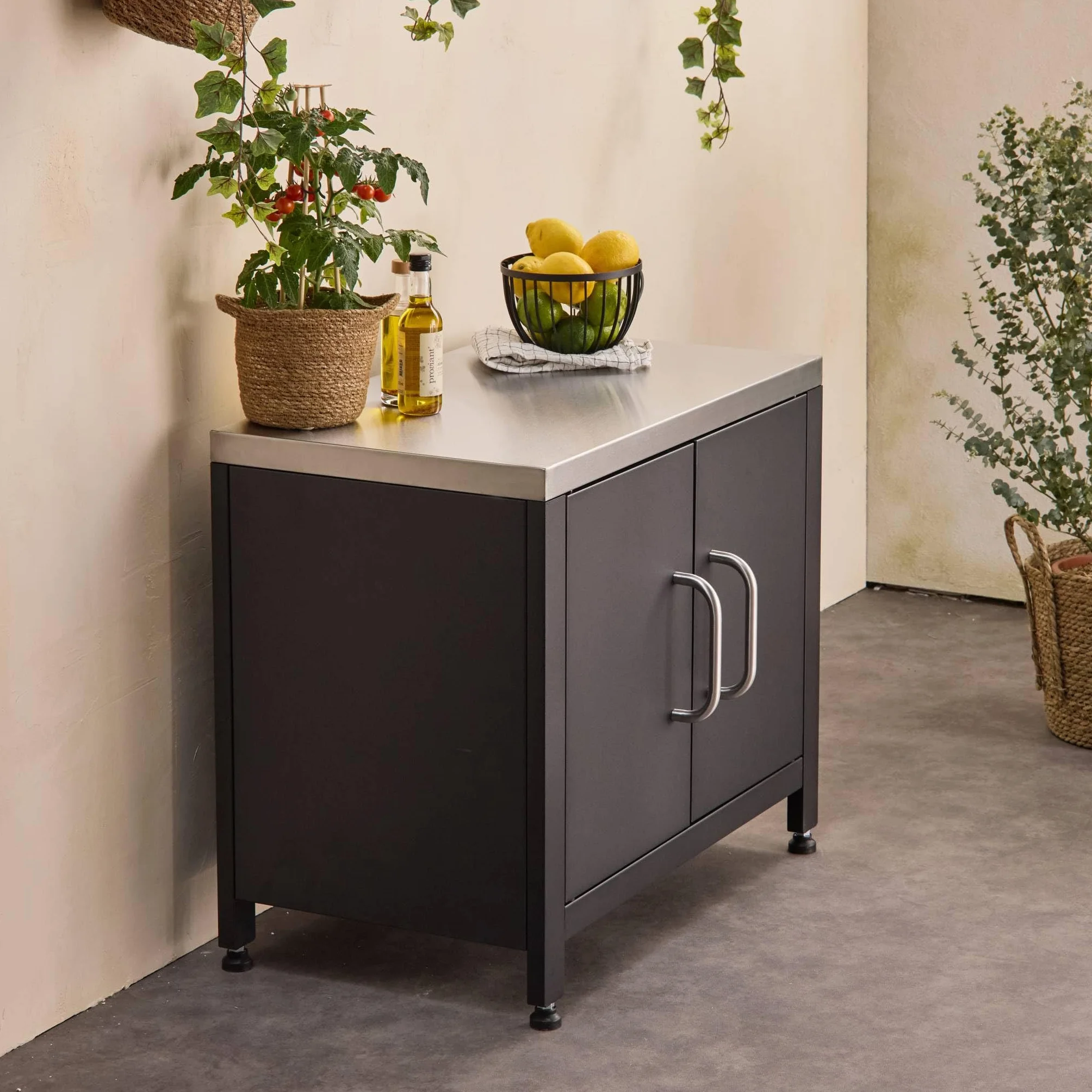 sweeek - Meuble de cuisine extérieure en acier L80cm