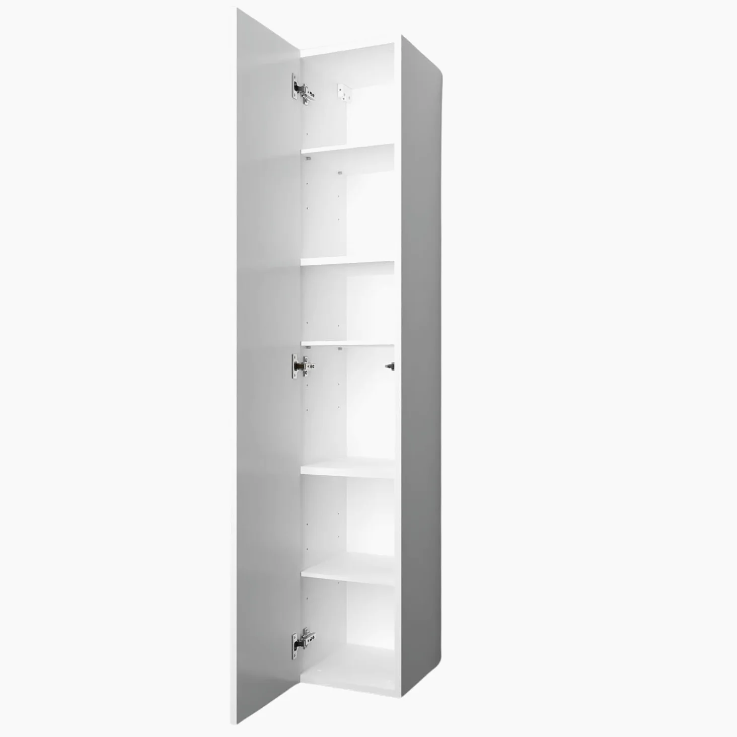 Armoire de Salle de Bain - Meuble Mural Pliable - Ouverture télescopique - Porte à Droite/Gauche - Blanc Mat/Blanc Brillant - Dimensions : 160 x 30 x 30 cm