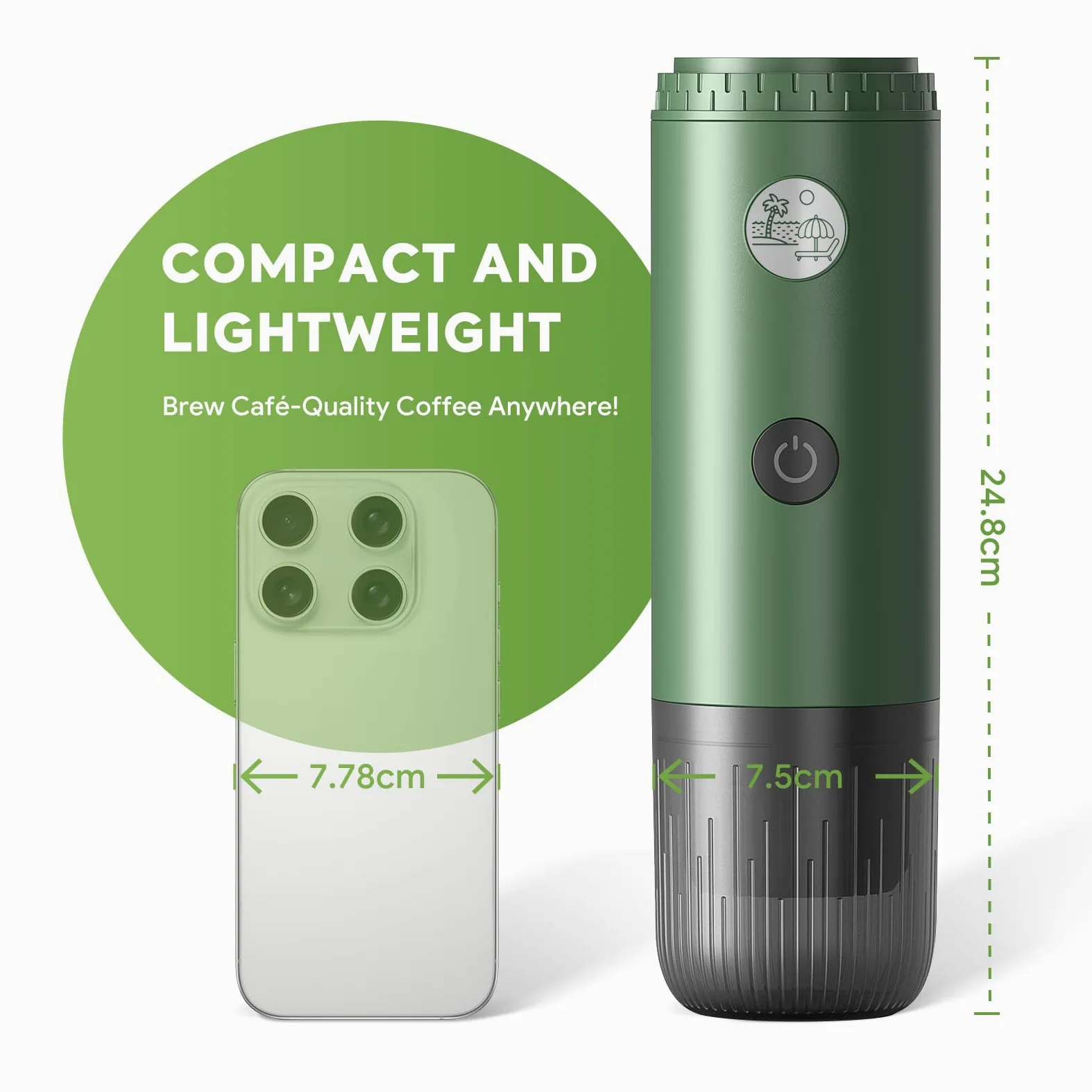 Machine à expresso portable 3 en 1 à 19 bars avec chauffage automatique, compatible avec les capsules NS et DG ainsi que le café moulu pour le camping, la randonnée, les voyages et la maison