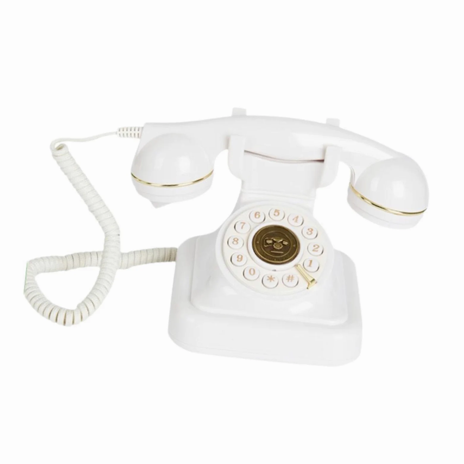 Livre Audio pour Mariage, téléphone au Design Vintage, enregistreur téléphonique, Laissant Un Message Vocal, téléphone Fixe pour Les Occasions, Téléphone de Livre d'or Audio de Mariage, Blanc