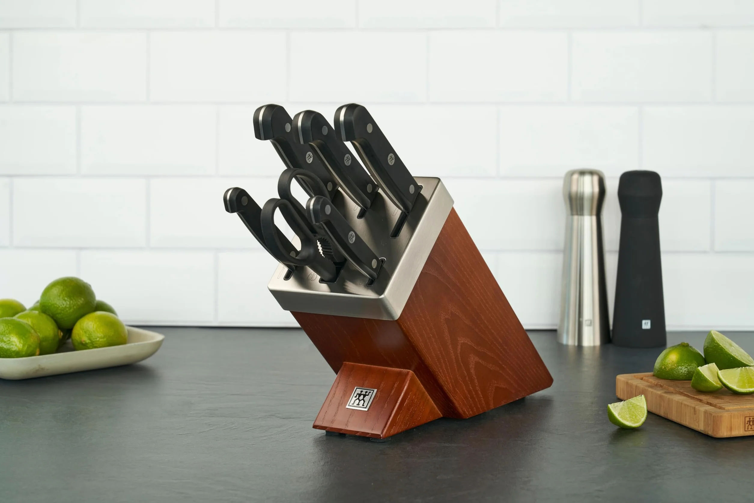 ZWILLING Gourmet bloc de couteaux auto-affûtant 7 pièces, acier spécial inoxydable, marron, Made in Germany