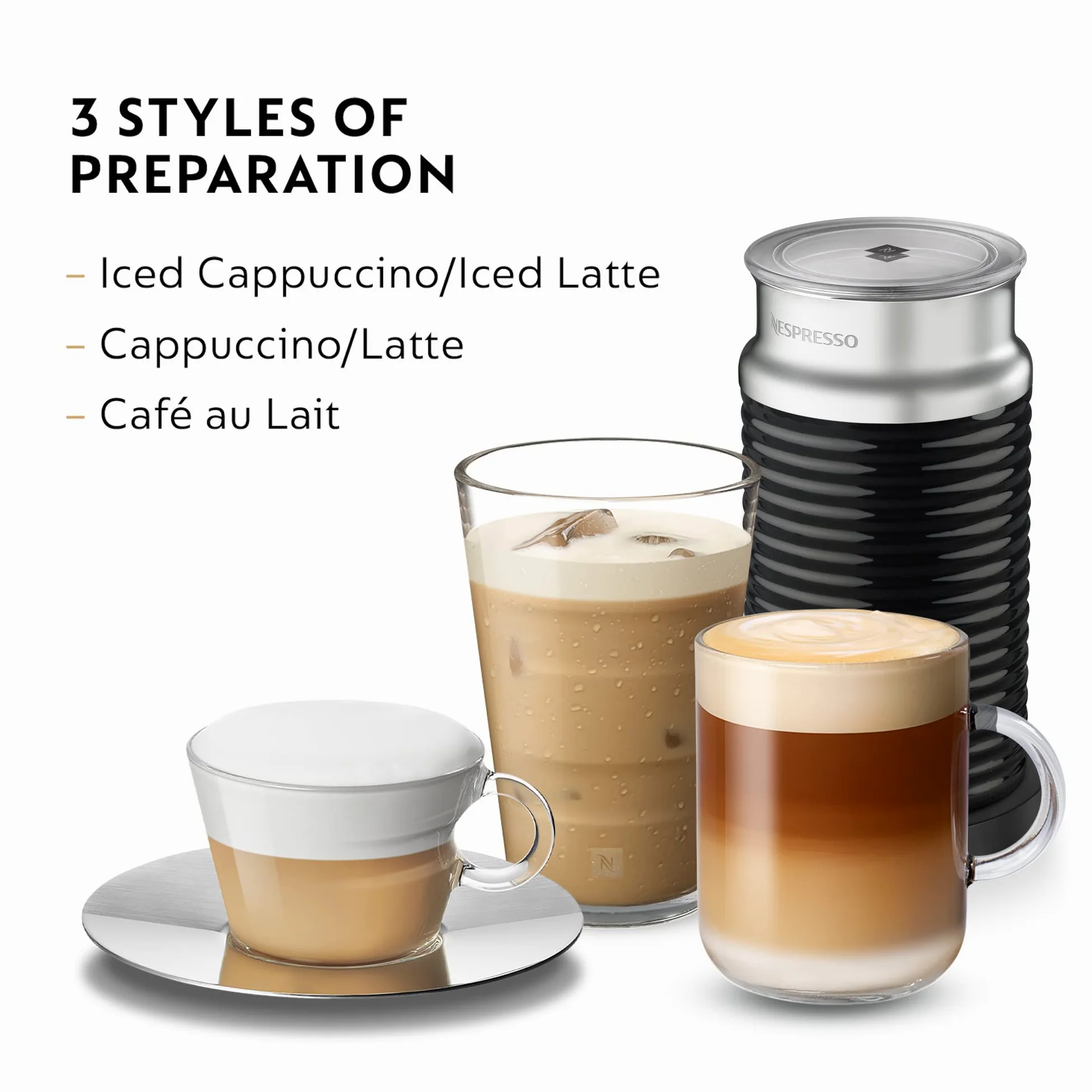 Nespresso Aeroccino 3 Mousseur à lait Noir Acier
