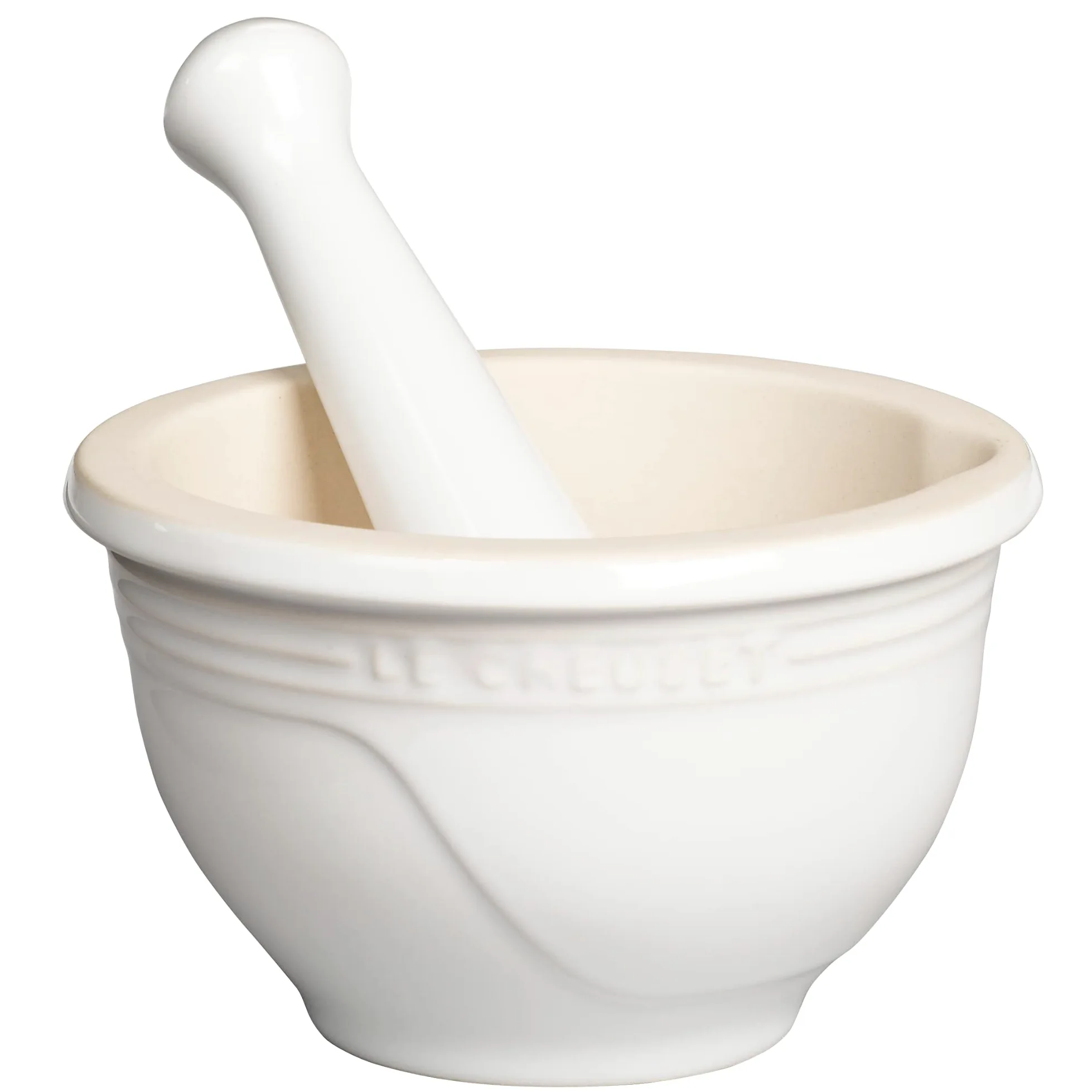 Le Creuset Mortier et pilon en grès blanc 300 ml