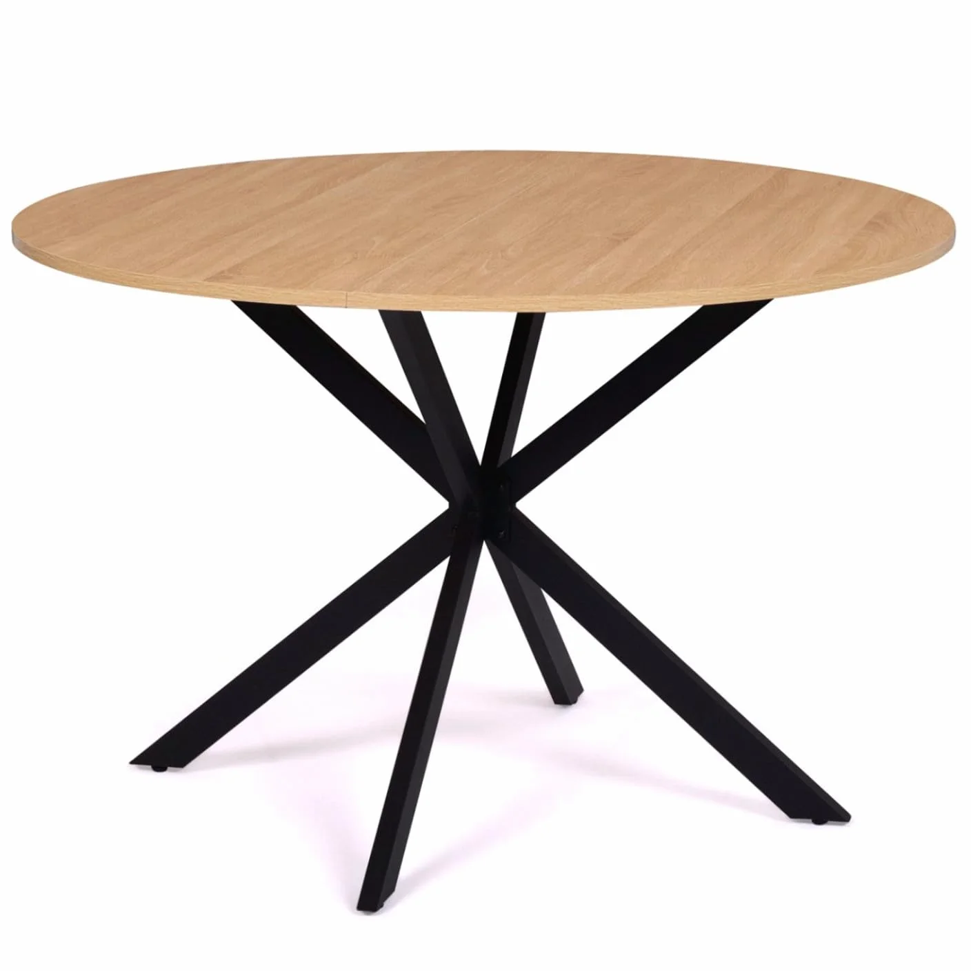 IDMarket - Ensemble Table à Manger Ronde Alix 110 cm Bois et Noir et 4 chaises SARA Noires