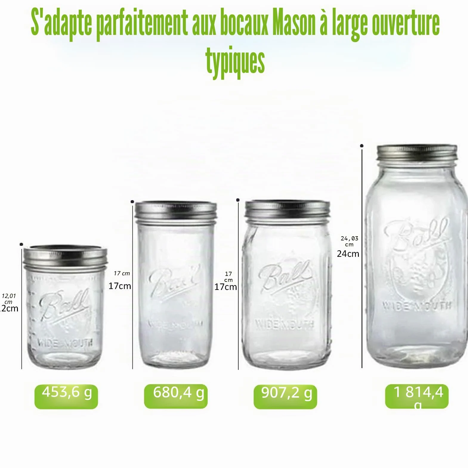 Artcome Lot de 10 poids de fermentation en verre avec poignée à prise facile et design à texture unique pour bocaux Mason à large ouverture