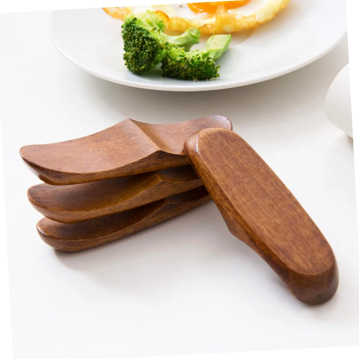 Repose-Baguettes, Supports pour Baguettes de Restaurant, Lot de 3, en Bois et pour ustensiles, 8,5 x 2,5 x 1 cm