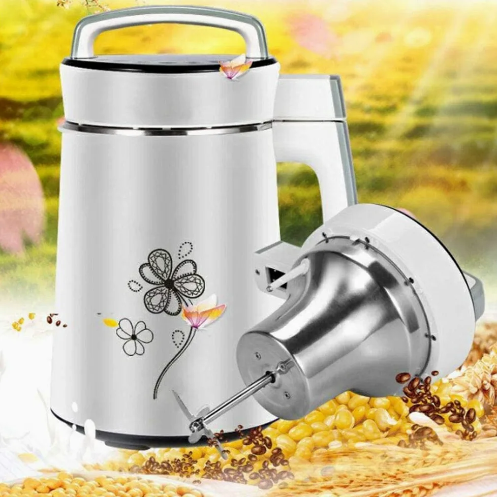 Machine à Soupe Automatique - Machine à Soupe Chaude ou Froide 6 en 1 Plus Lait de soja, Machine à Congee de céréales de Riz Plus - 4 Lames, Toucher Froid, Acier Inoxydable Durable