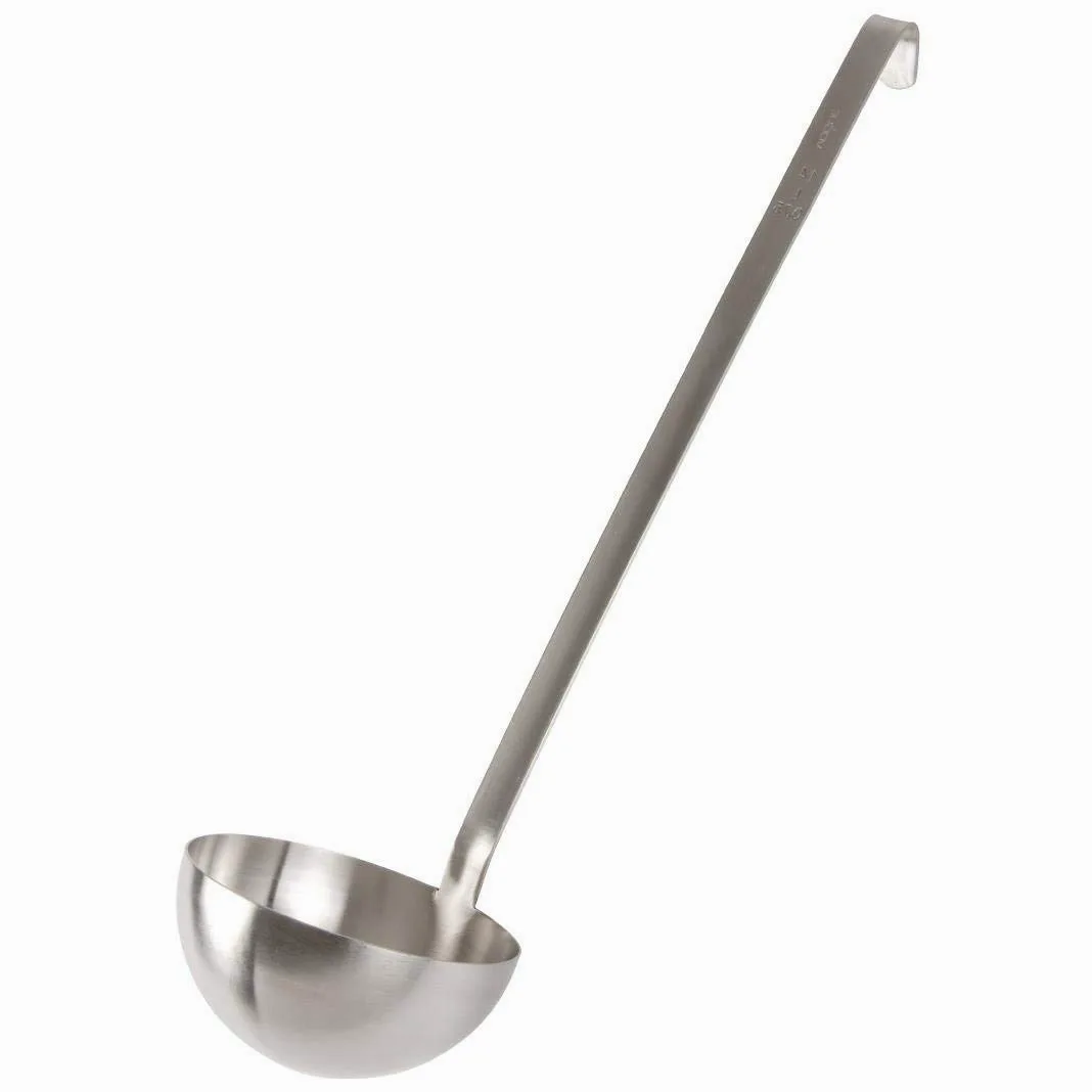 Vogue - Louche en inox 1 L, argenté, longue poignée dotée d'un crochet, usage professionnel et domestique, M964